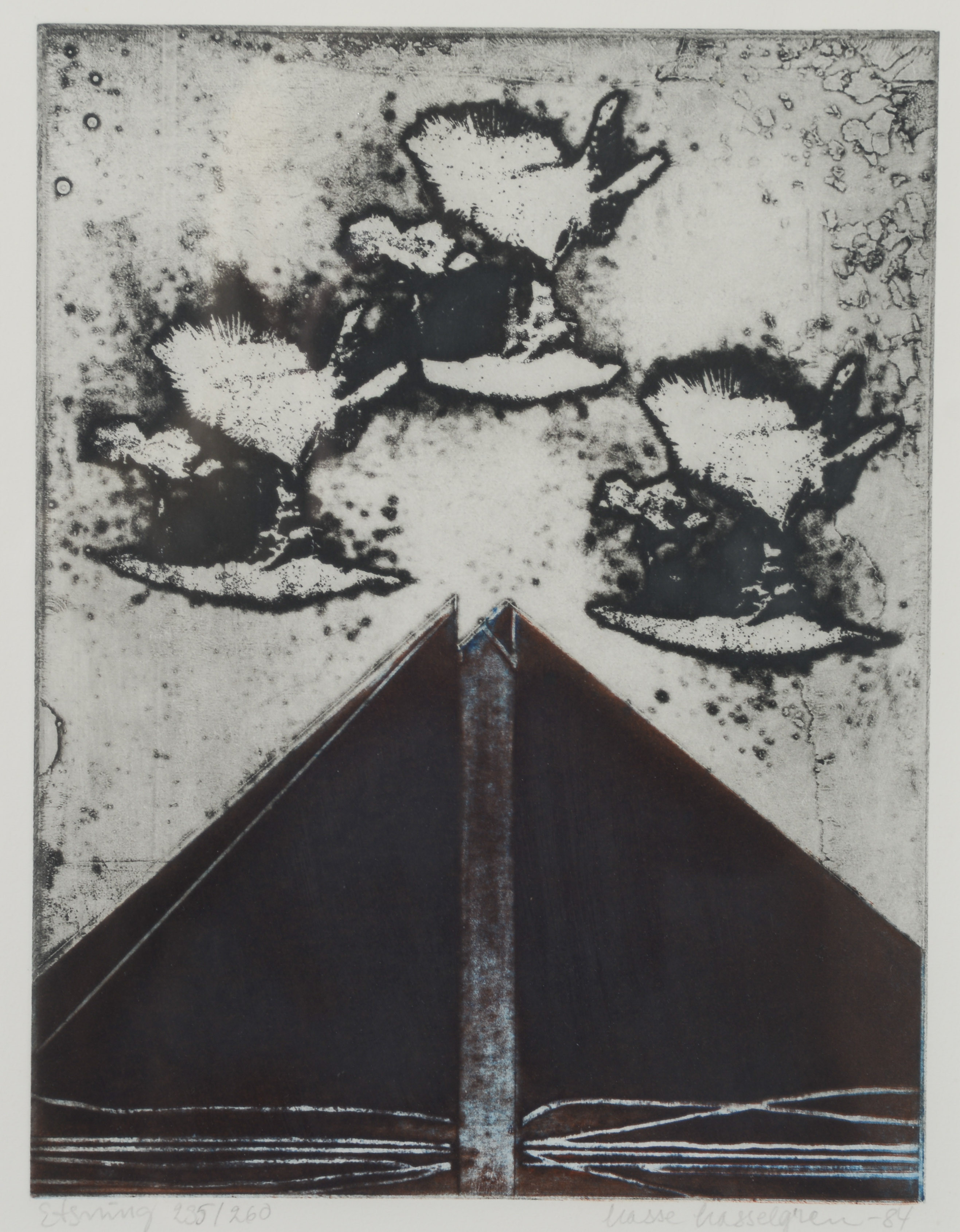 HASSE HASSELGREN. Abstrakt motiv, etsning, signerad samt numrerad 225/260.