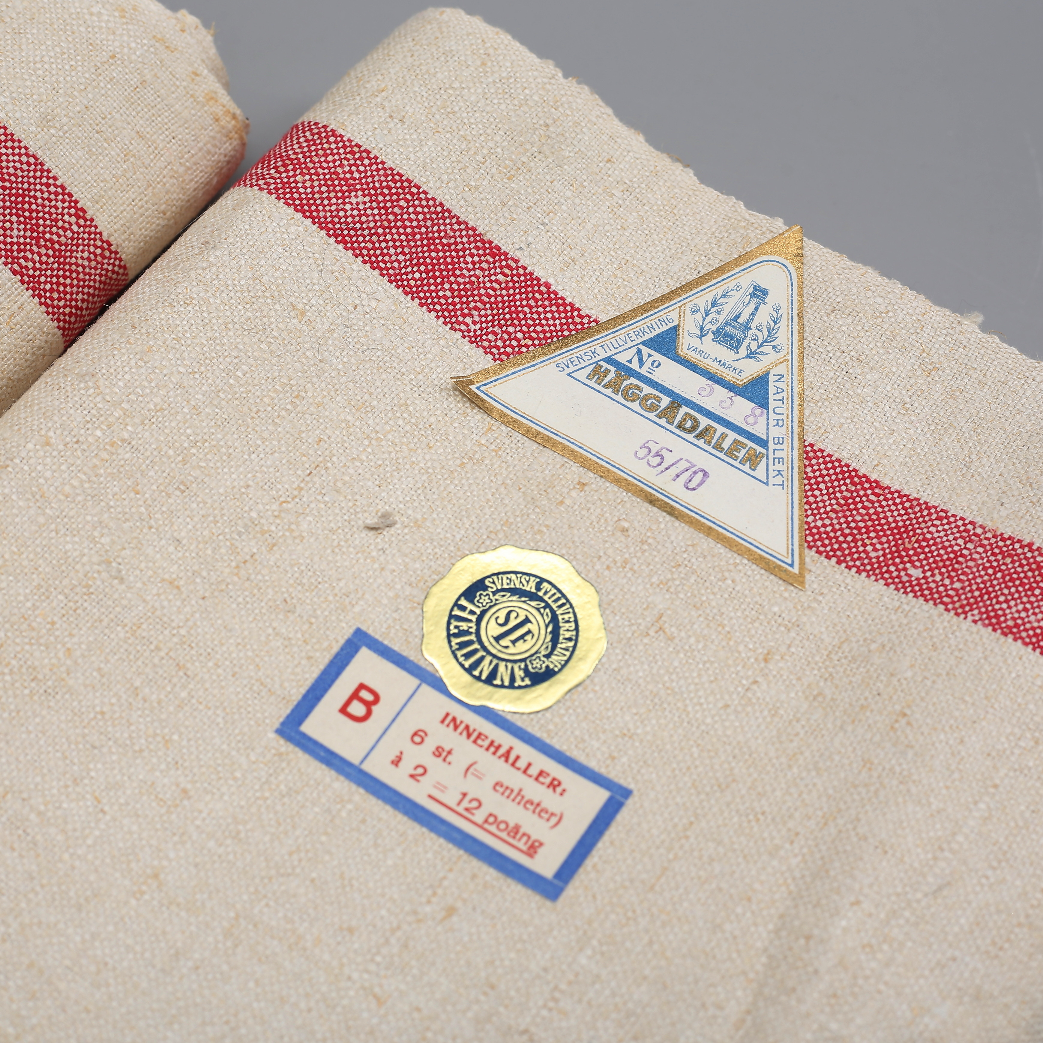 HEL-LINNE, oklippt, till 12 handdukar, Häggådalen.