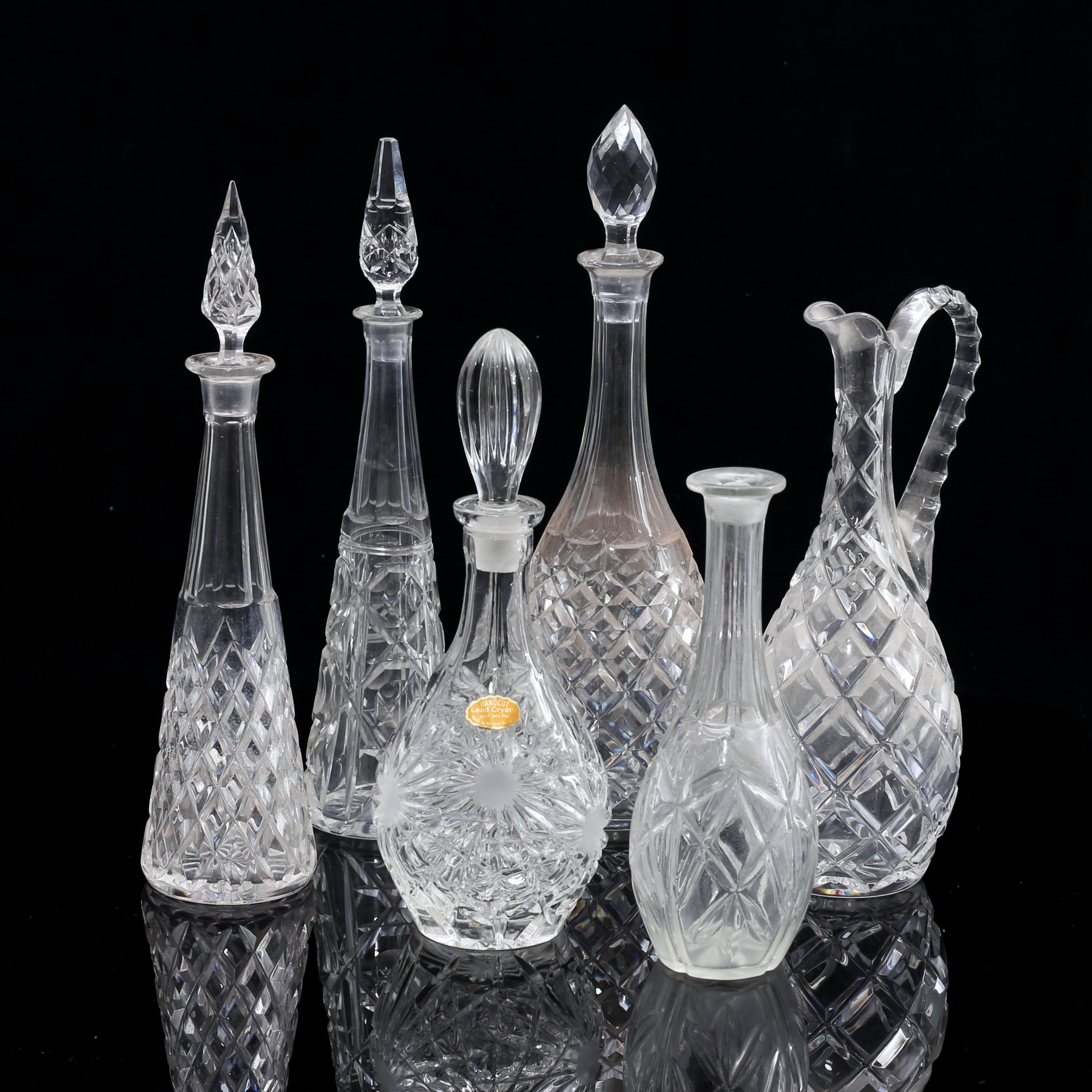 KARAFFER, 6 st, glas, 1900-tal.