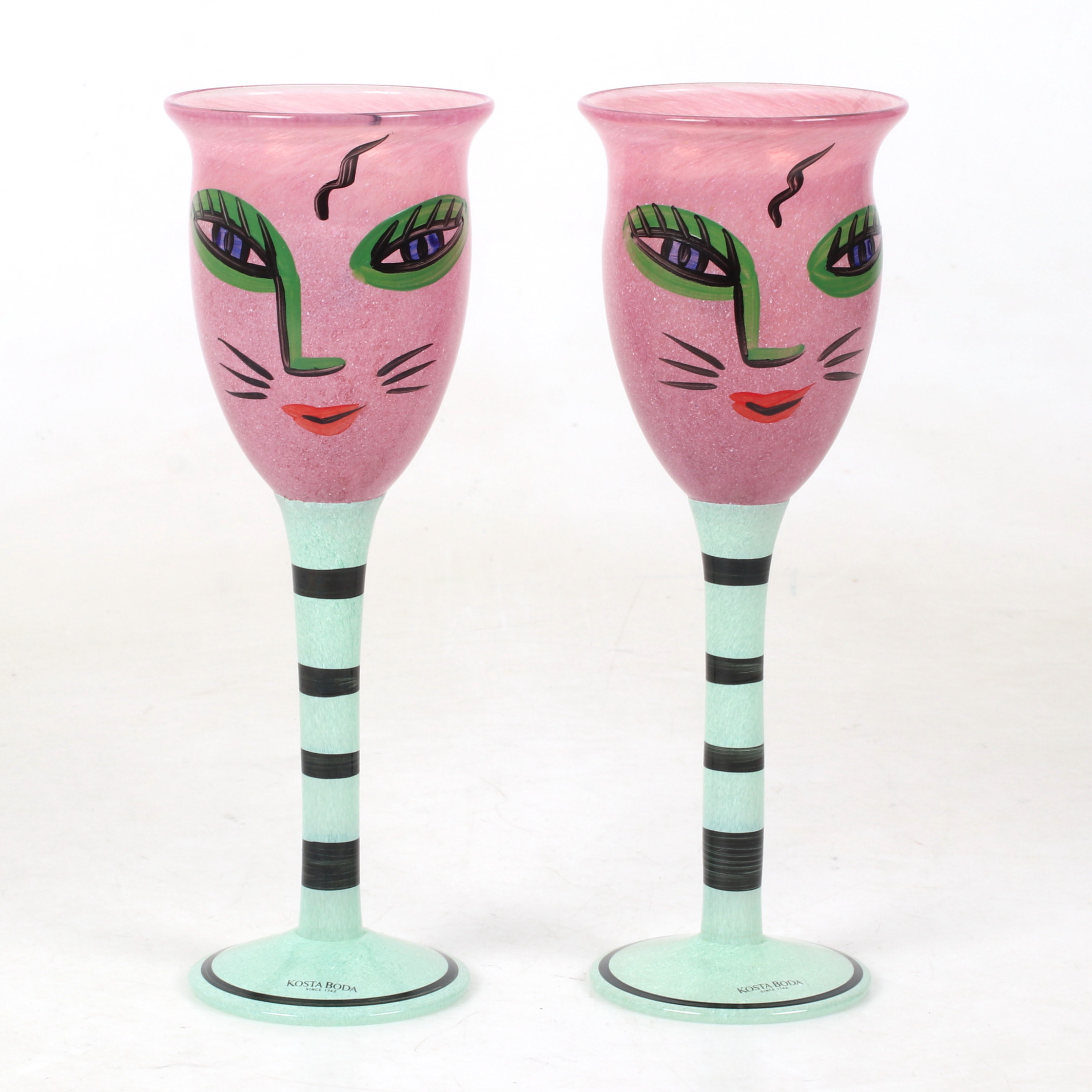 ULRICA HYDMAN-VALLIEN. Pokalglas, 2 st, "Open Minds", Kosta Boda.