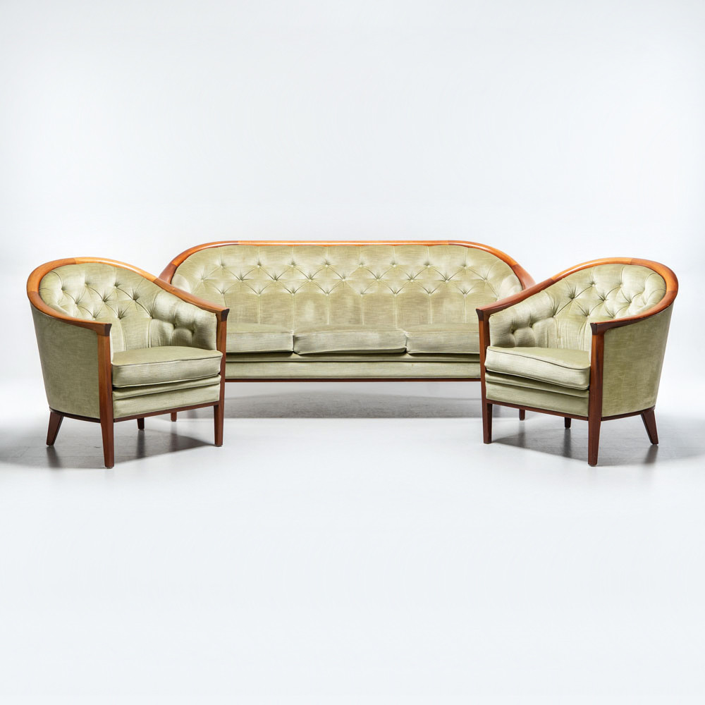 BRÖDERNA ANDERSSON, Bertil Fridhagen, soffgrupp 2 fåtöljer 1 soffa (3 delar).