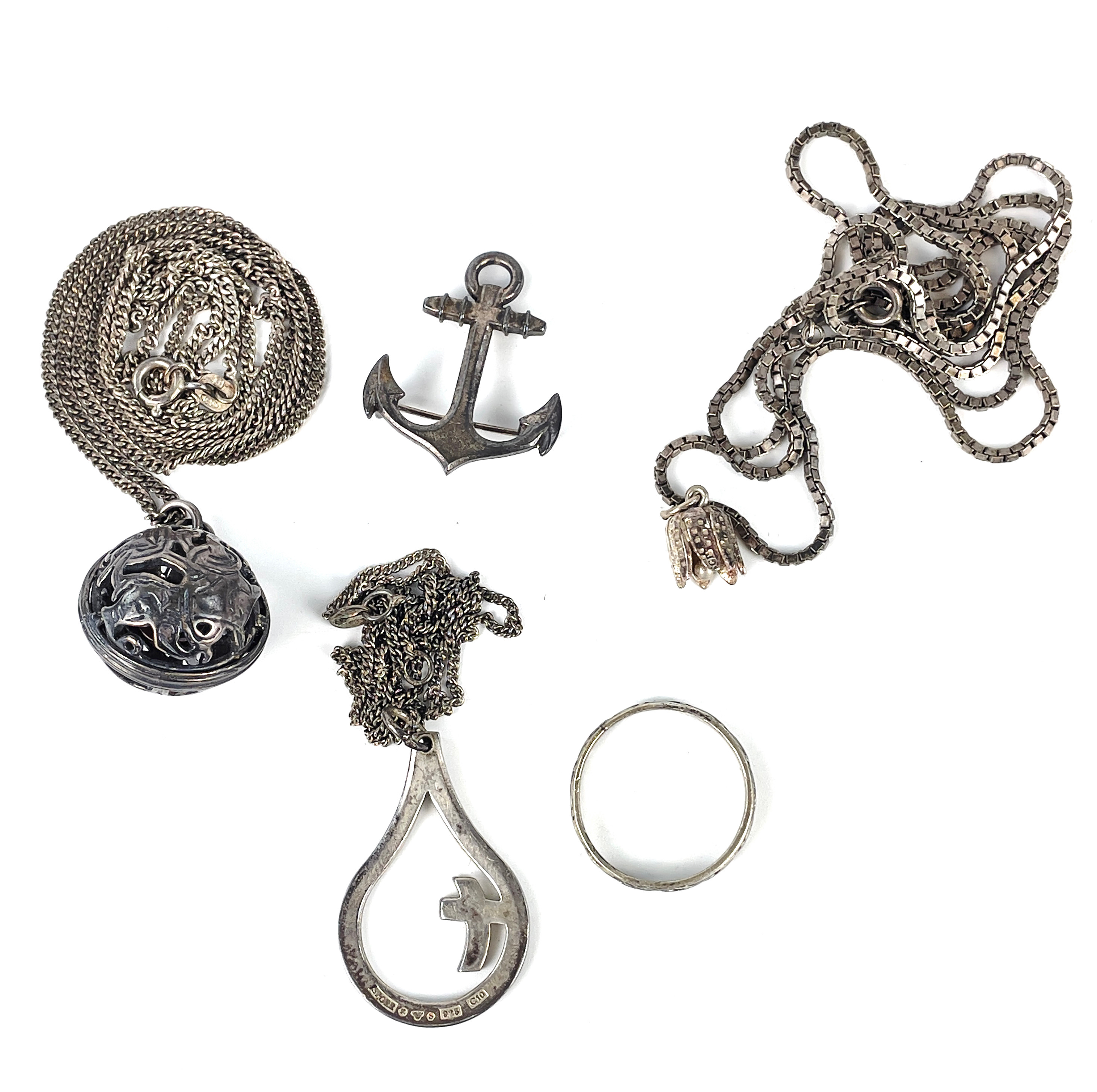 PARTI SMYCKEN, sterlingsilver, vikt ca 36 g.