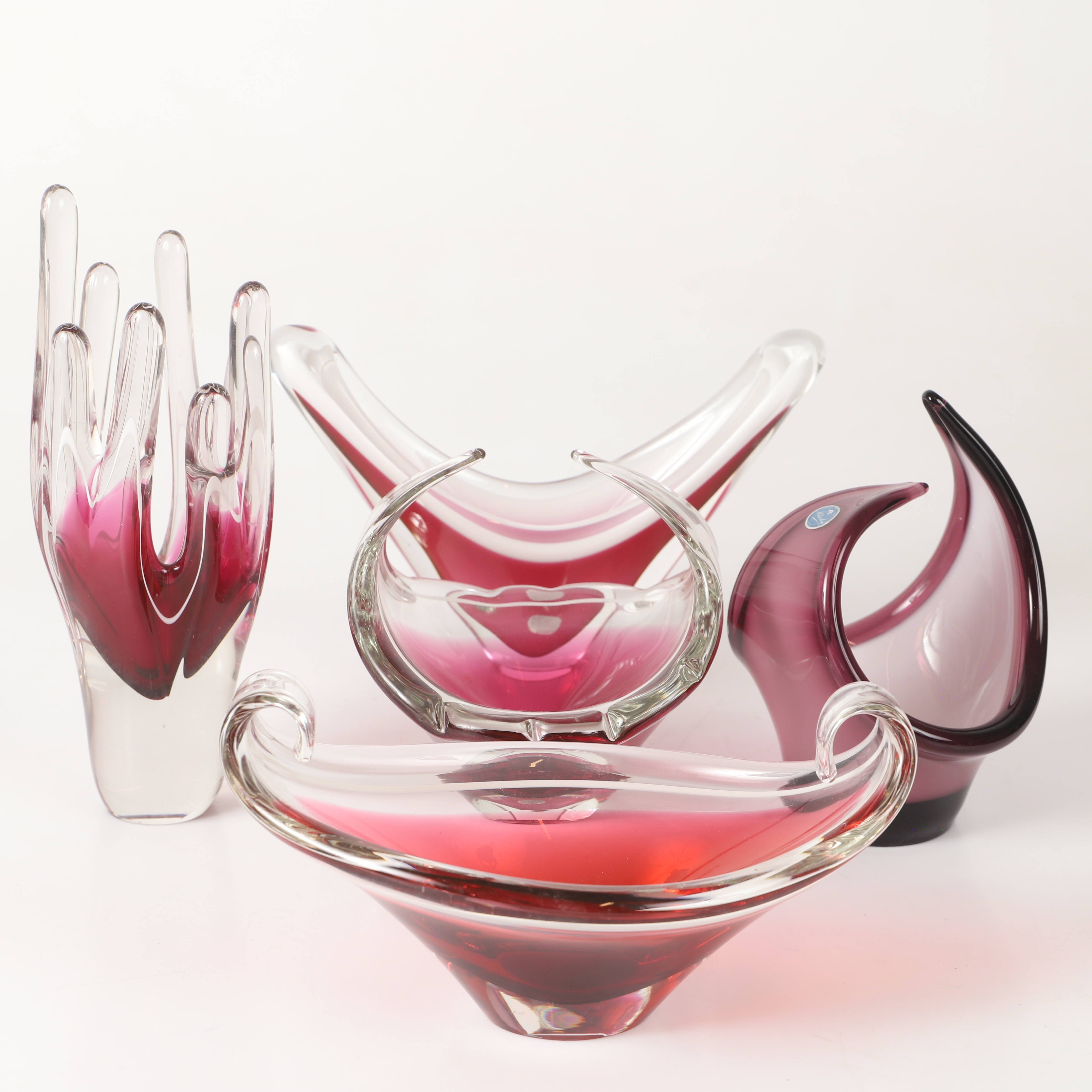 SKÅLAR M. M., 5 stycken, glas, bl. a. Flygfors.