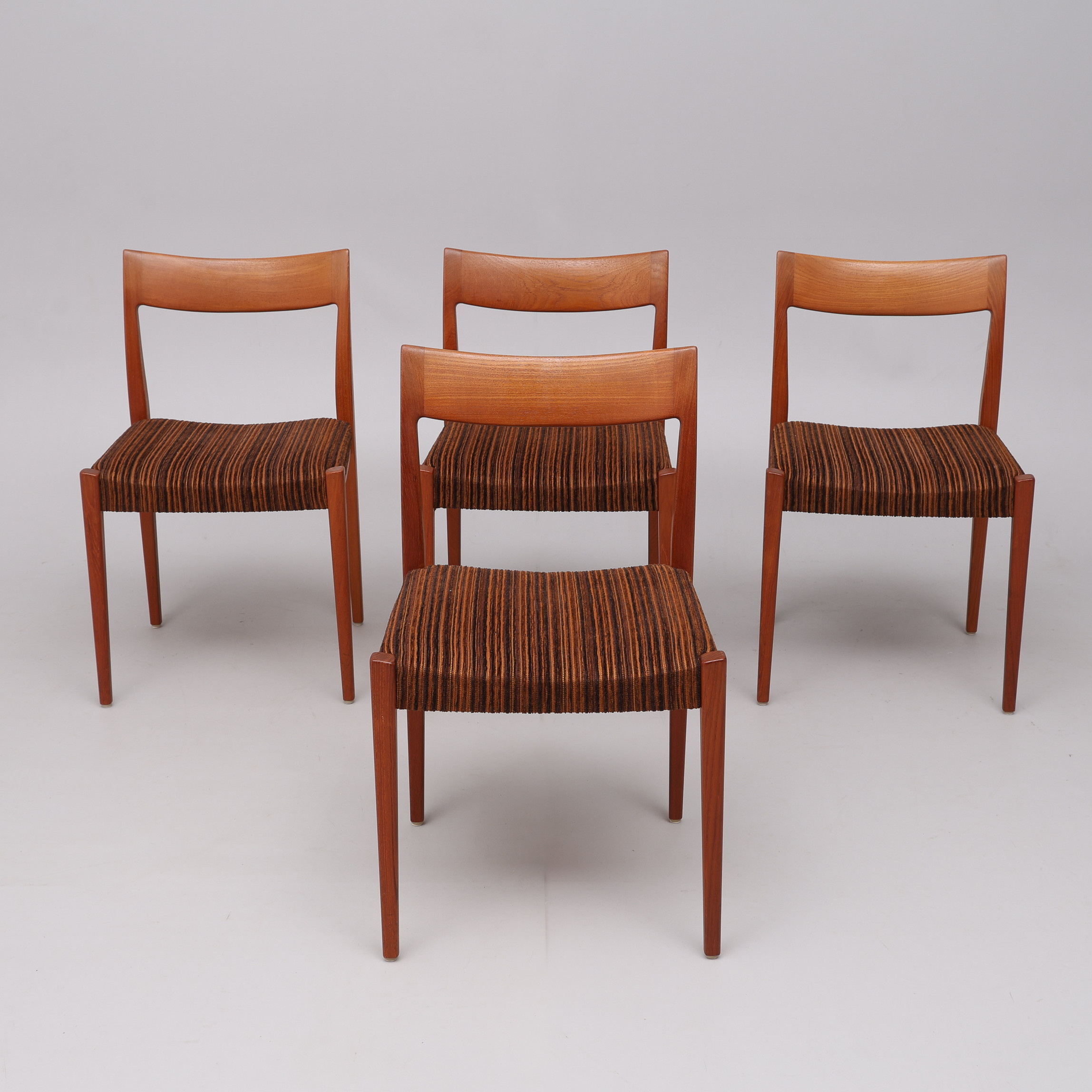 YNGVE EKSTRÖM. STOLAR, 4 ST, TEAK, "KONTIKI", BRA BOHAG, TROEDS, 1960-TAL.