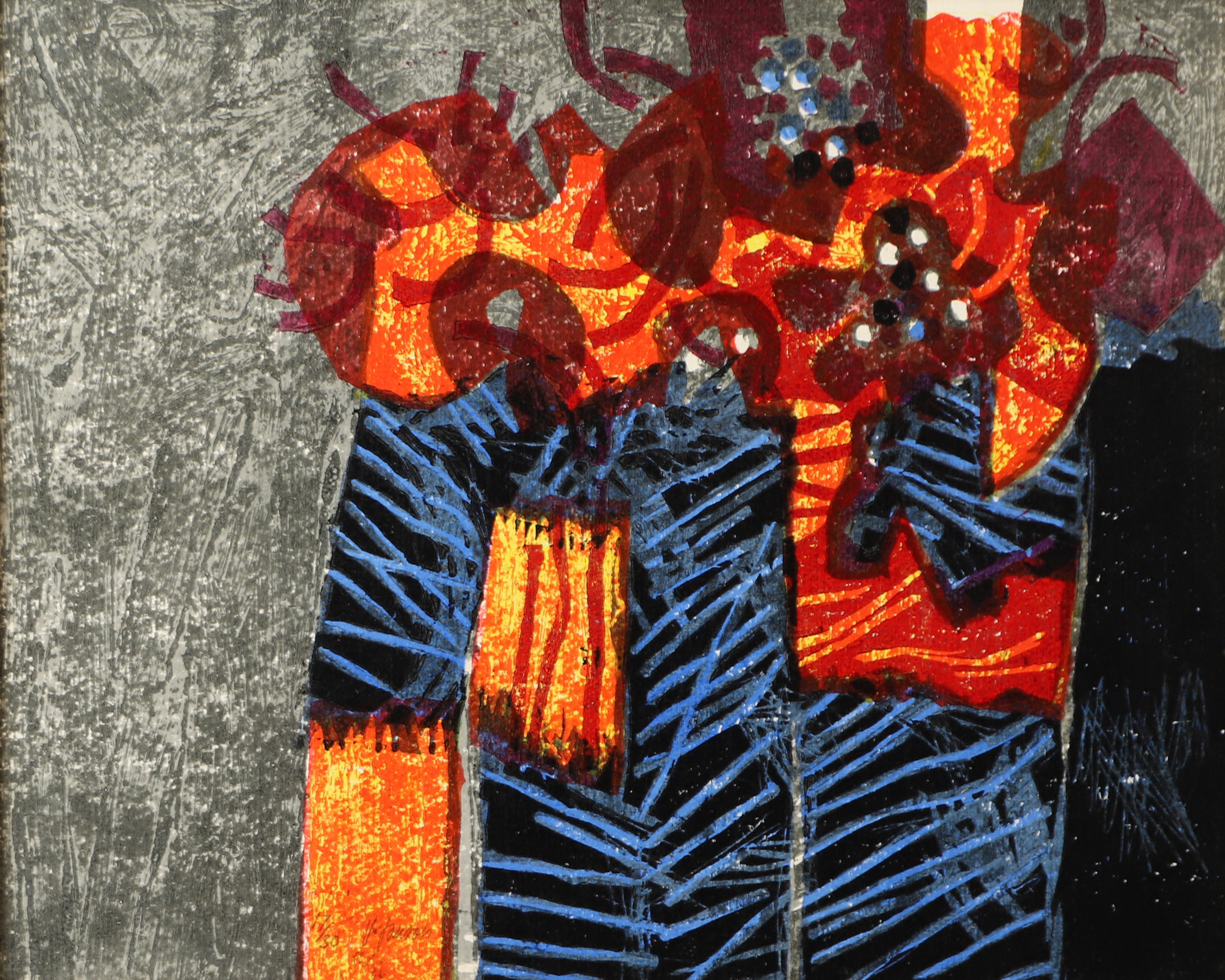 VIDE JANSSON. Komposition, färglitografi, signerad V. Jansson.