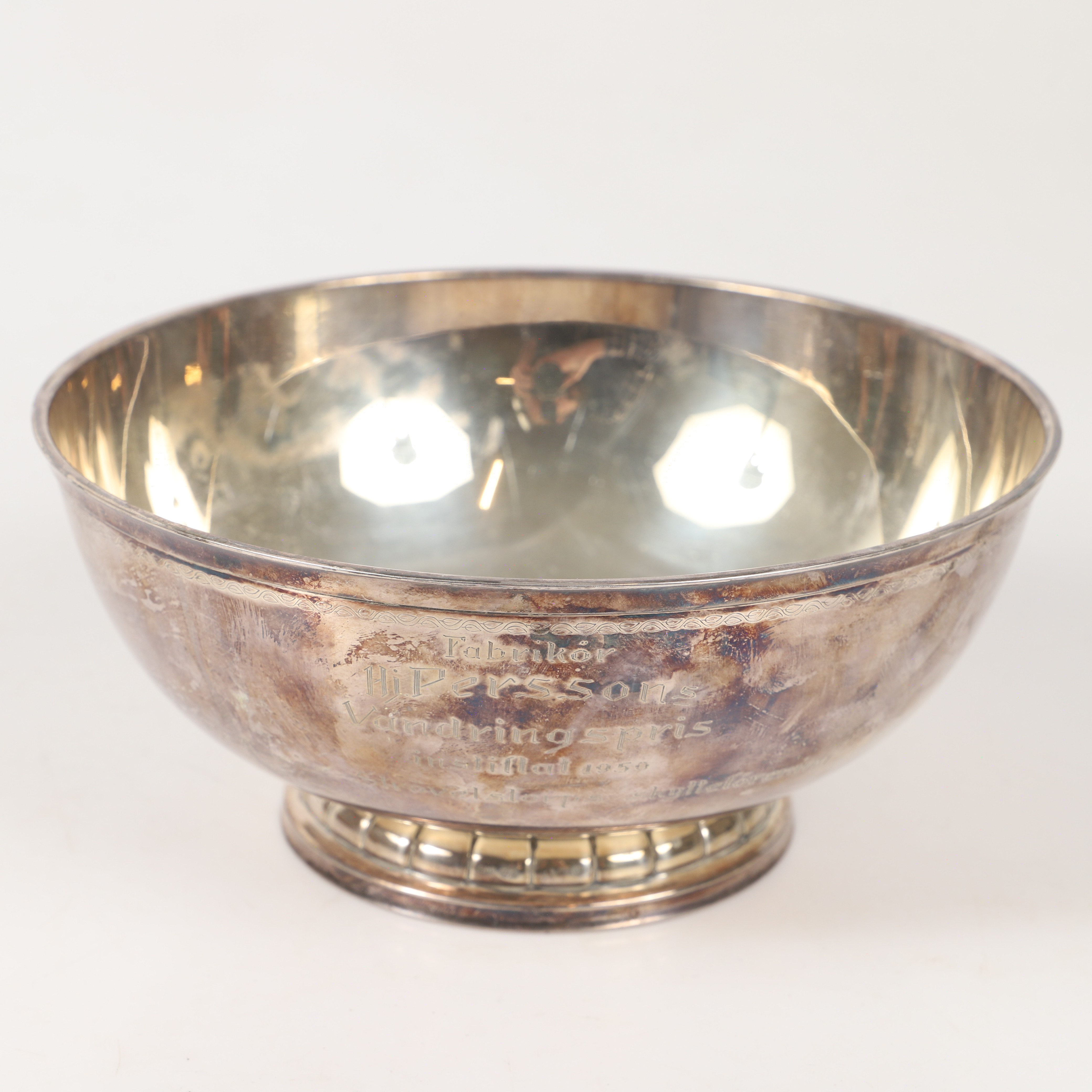 SKÅL PÅ FOT, silver, GAB, Stockholm, 1949.