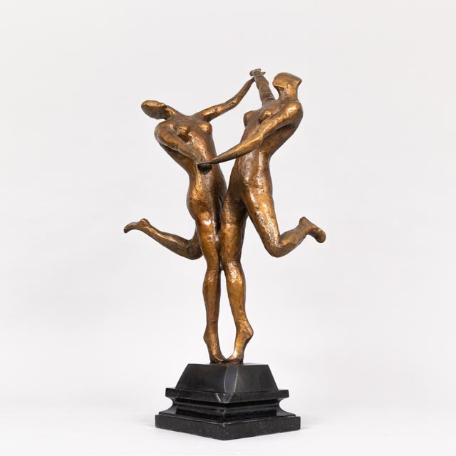OKÄND SKULPTÖR. Skulptur, Dansande par, patinerad bron, osignerad.