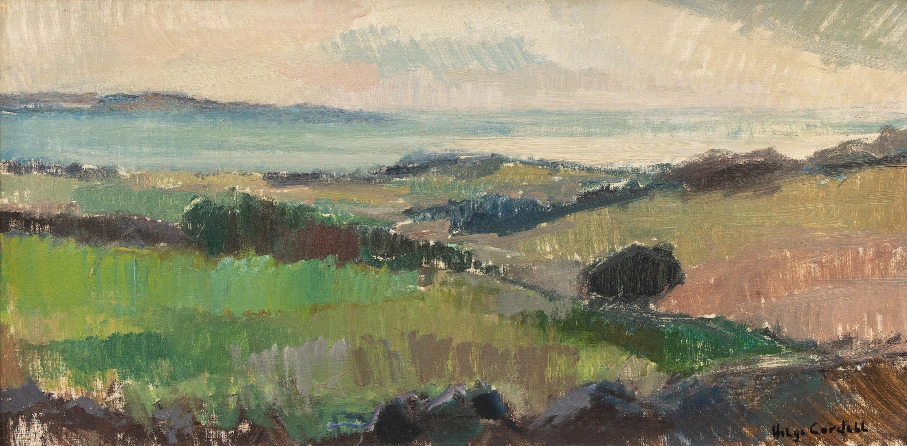 HELGE CARDELL. Kustmotiv, olja på duk, signerad.