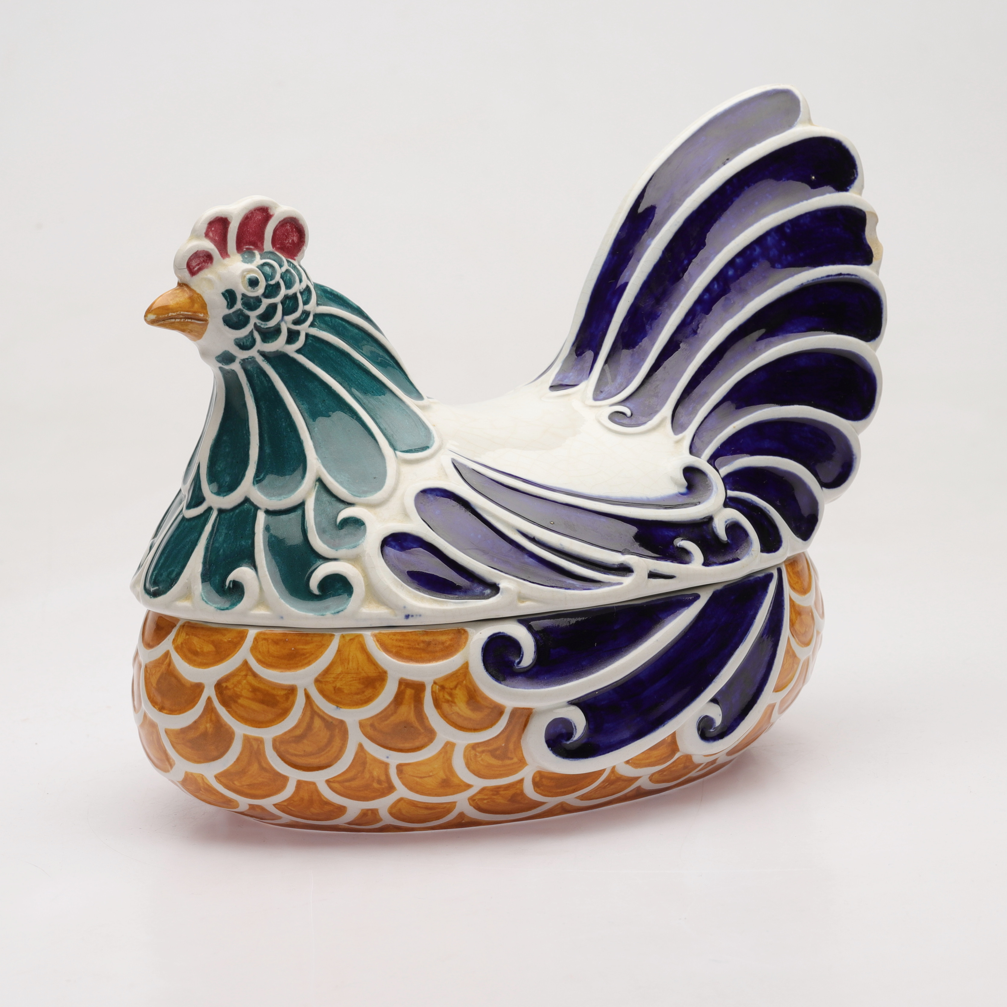 ALF WALLANDER. Ägghöna, flintgods, Rörstrand, jugend, tidigt 1900-tal.