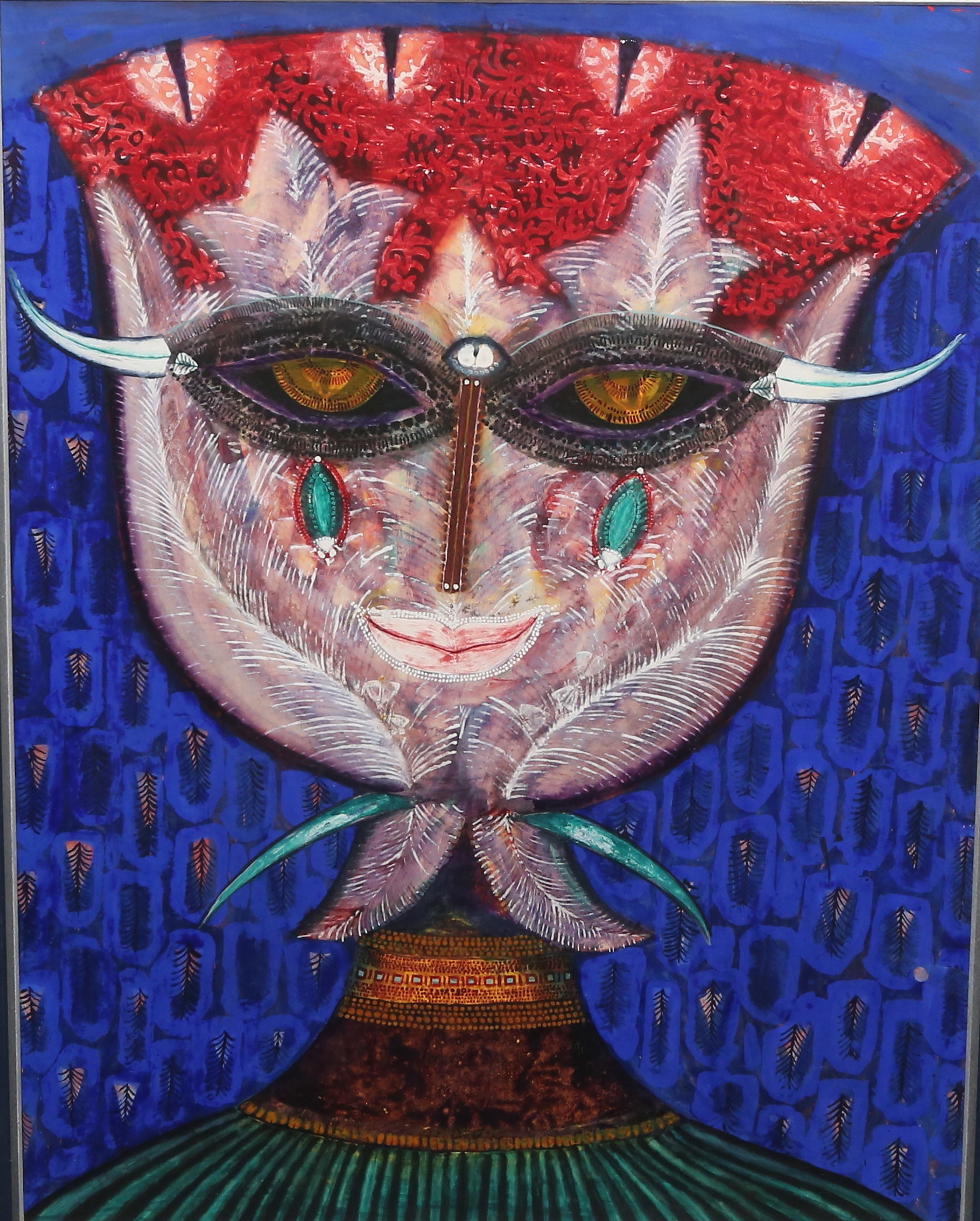 MAX WALTER SVANBERG. "Imaginärt porträtt", gouache, ej signerad.