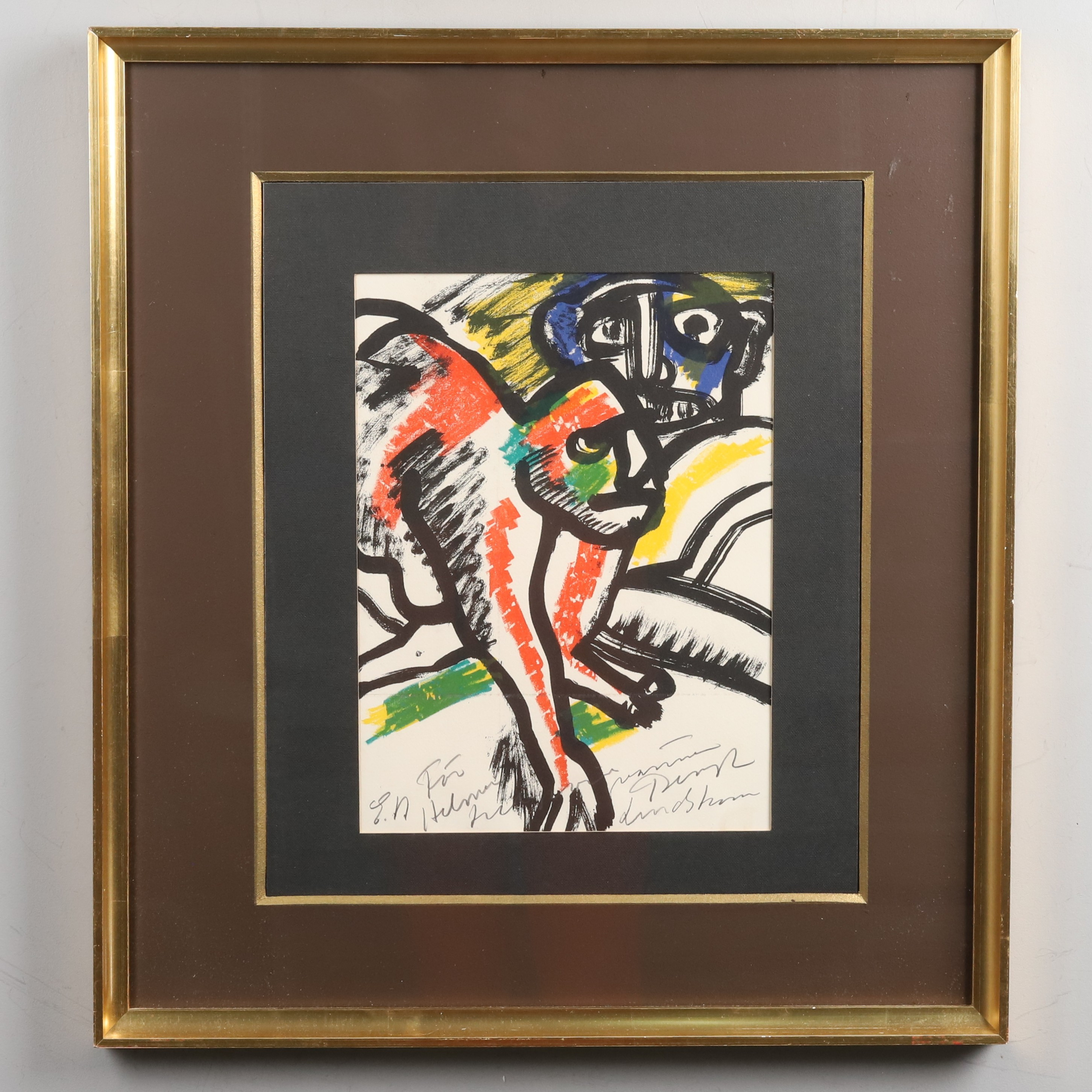 BENGT LINDSTRÖM. Litografi, figurkomposition. signerad.