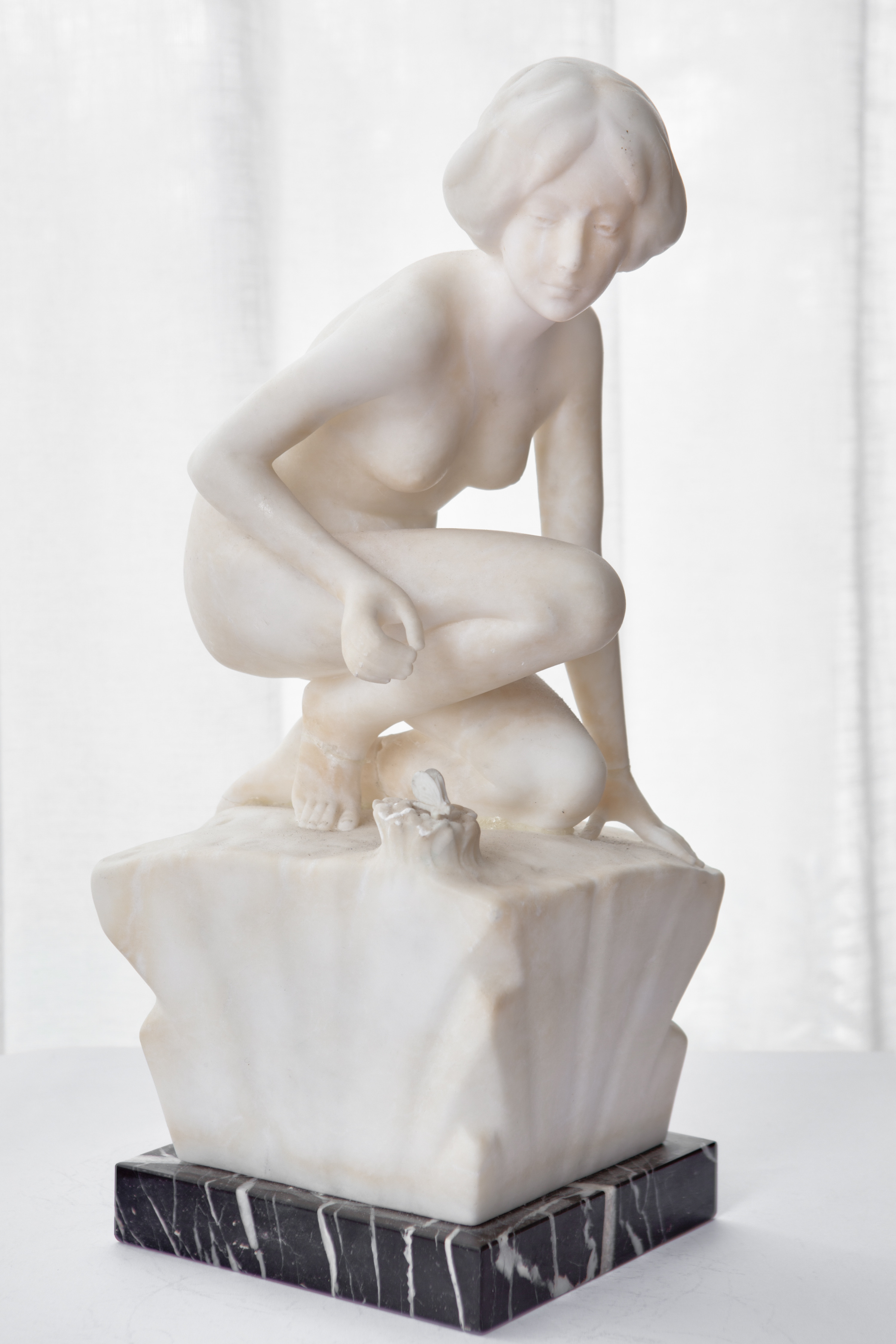 ALFREDO NERI (1862 - 1928). SKULPTUR, signerad Prof. Henrí. Art deco.