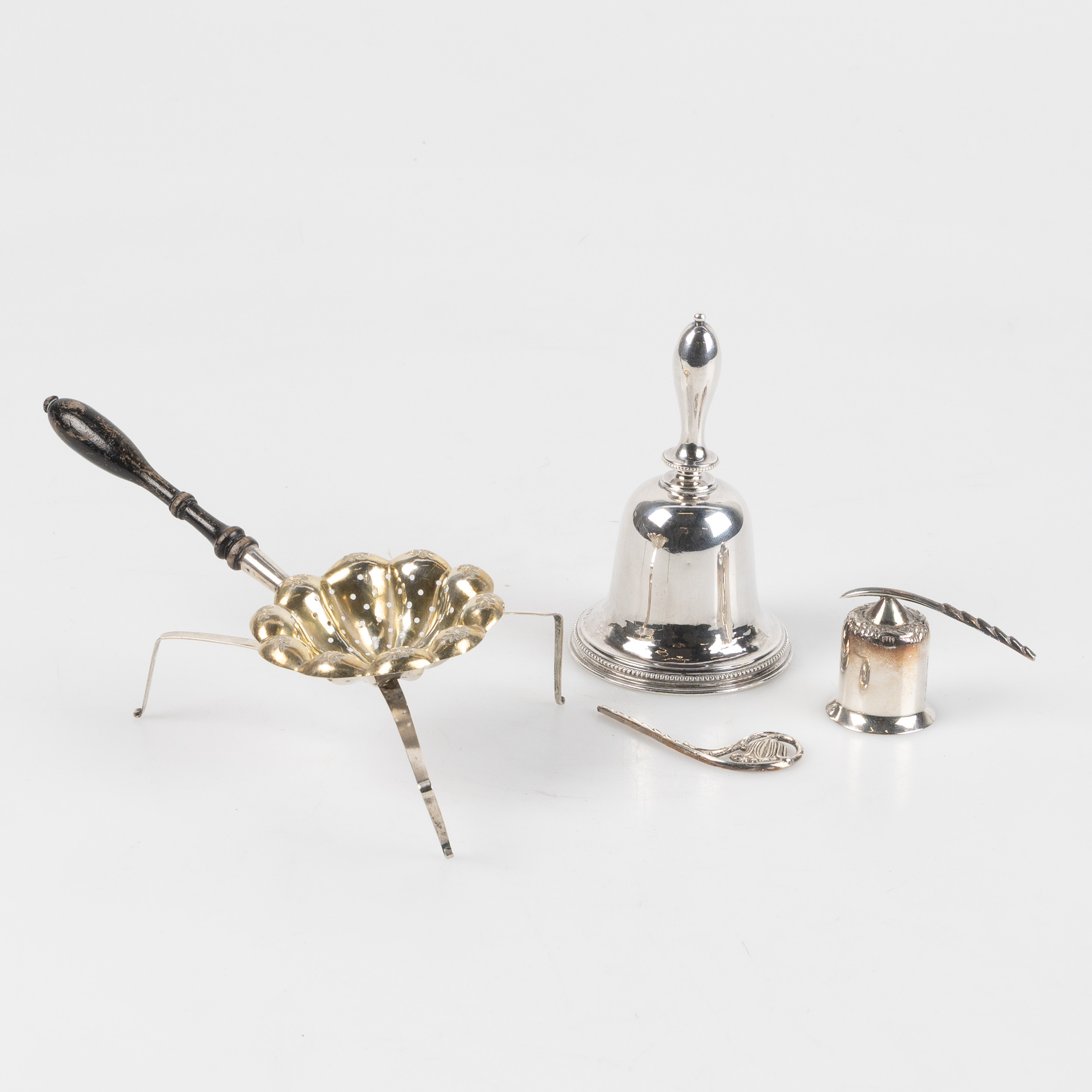 BORDSPINGLA, TESPINDEL,mm, 4 delar, silver, bl a pingla 1882.