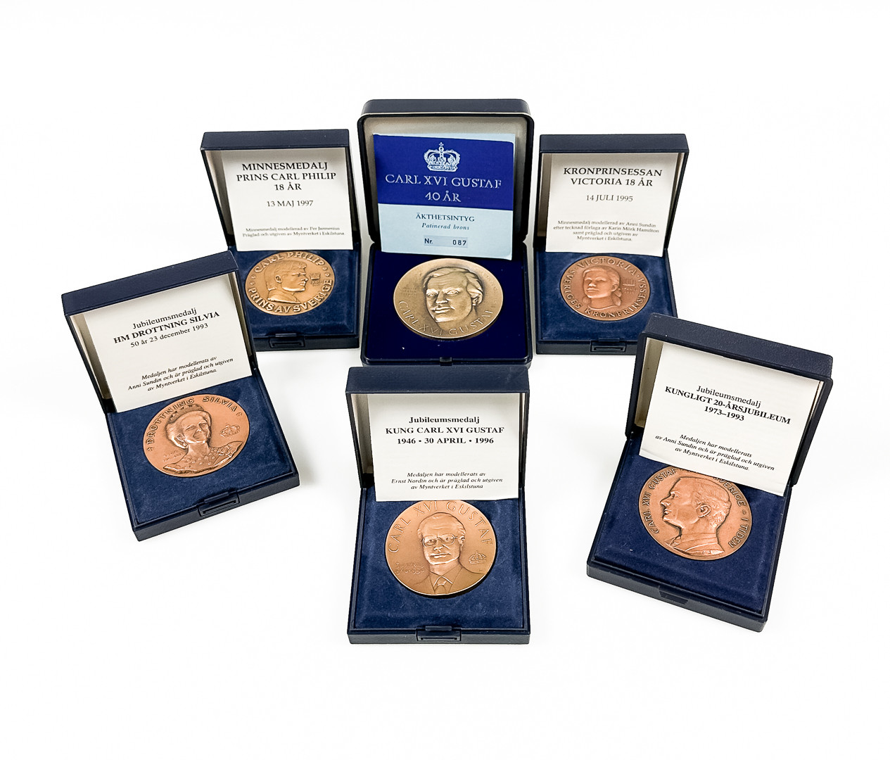 MEDALJER, 6 st brons, "Svenska Kungafamiljen".