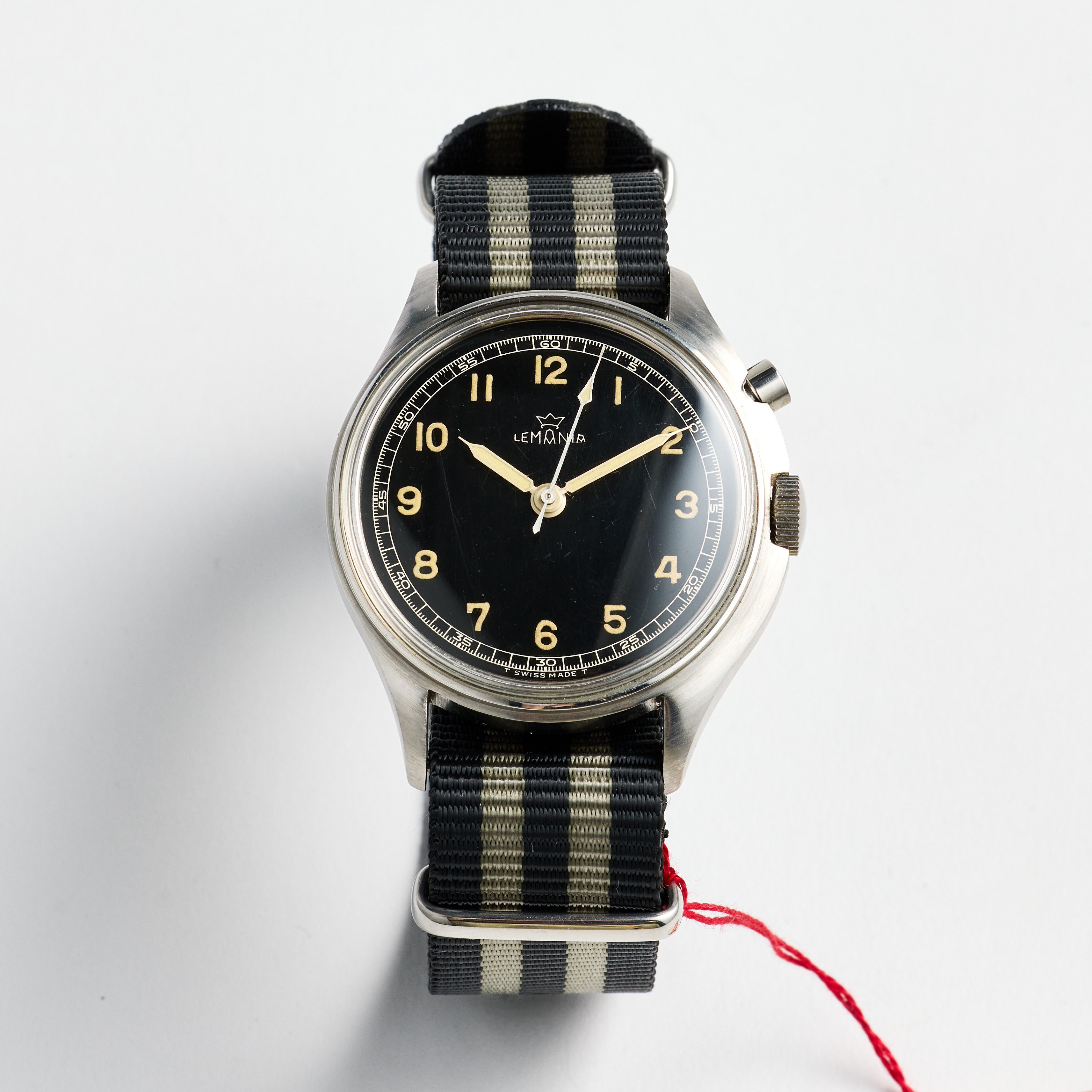 LEMANIA, Type-30, "Civilian version" (T Swiss Made T), tidgivare, armbandsur, 40 mm, stål, ca 1965.