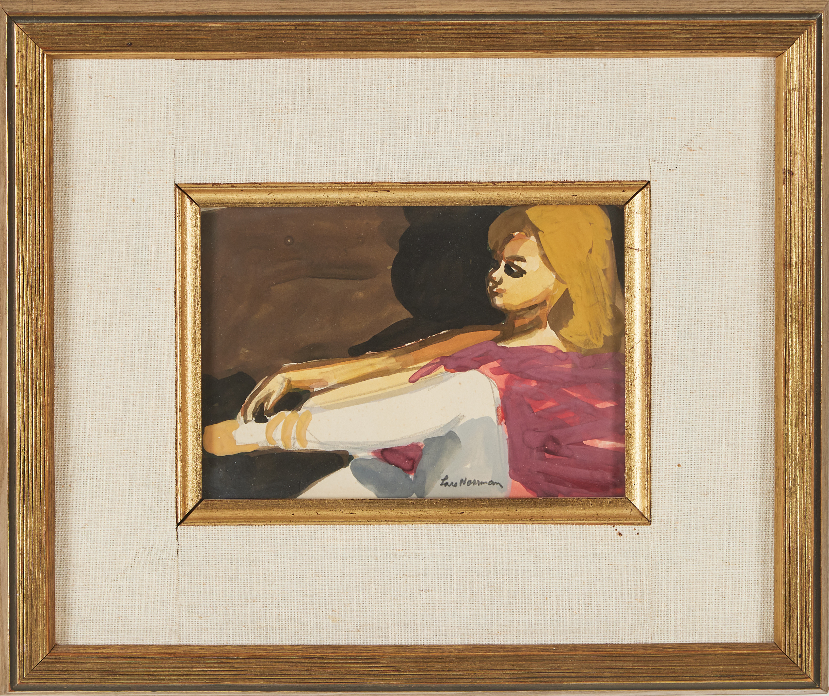 LARS NORRMAN. Ballerina, akvarell.