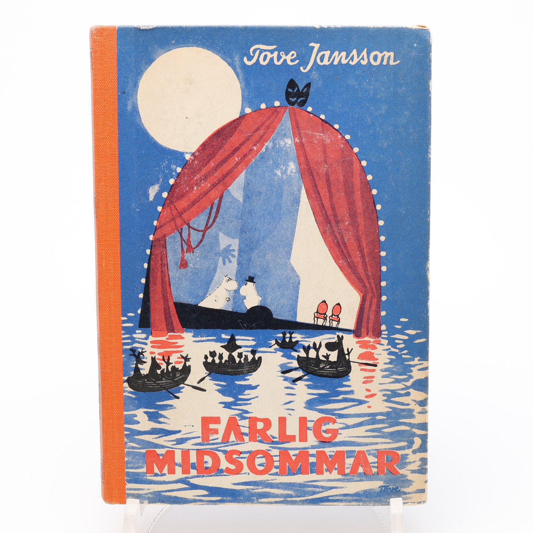 MUMINTROLLEN. FARLIG MIDSOMMAR 1957 AV TOVE JANSSON MED EN DEDIKATION OCH EN TECKNING AV ETT MUMINTROLL.