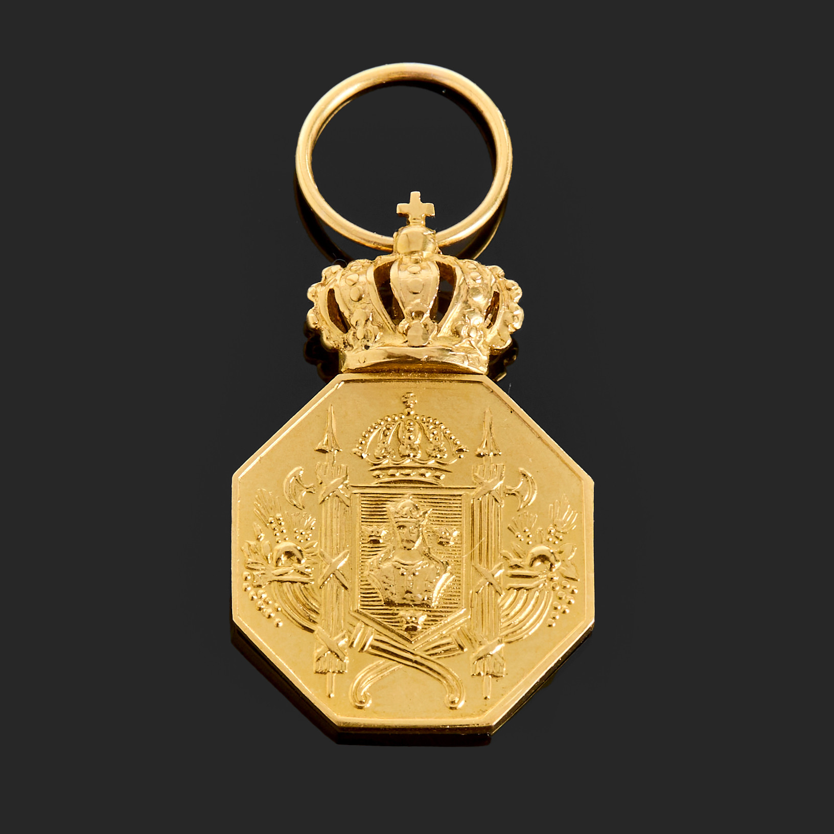 HÄNGE, 20K guld, "Stockholms Polisbefälssällskap", Hovjuvelerare Gunnar Fahlström AB, Stockholm, 1972.