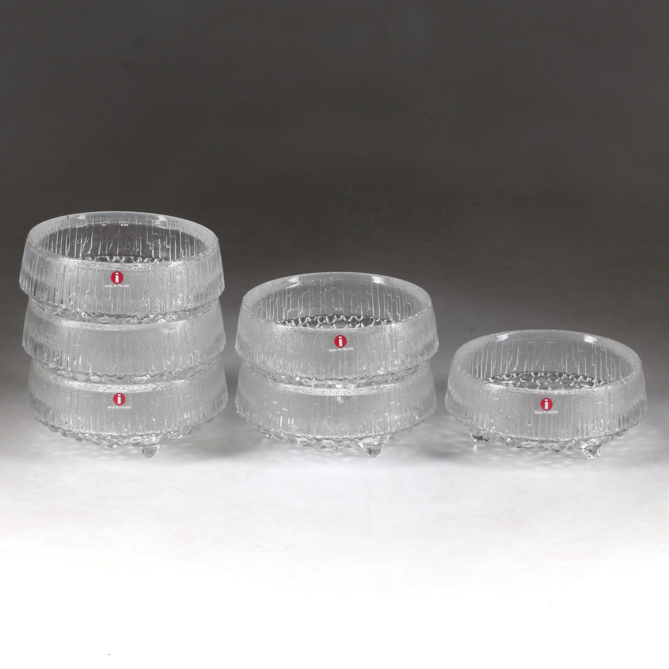 TAPIO WIRKKALA. Dessertskålar 6 st, glas, "Ultima Thule", Iittala.