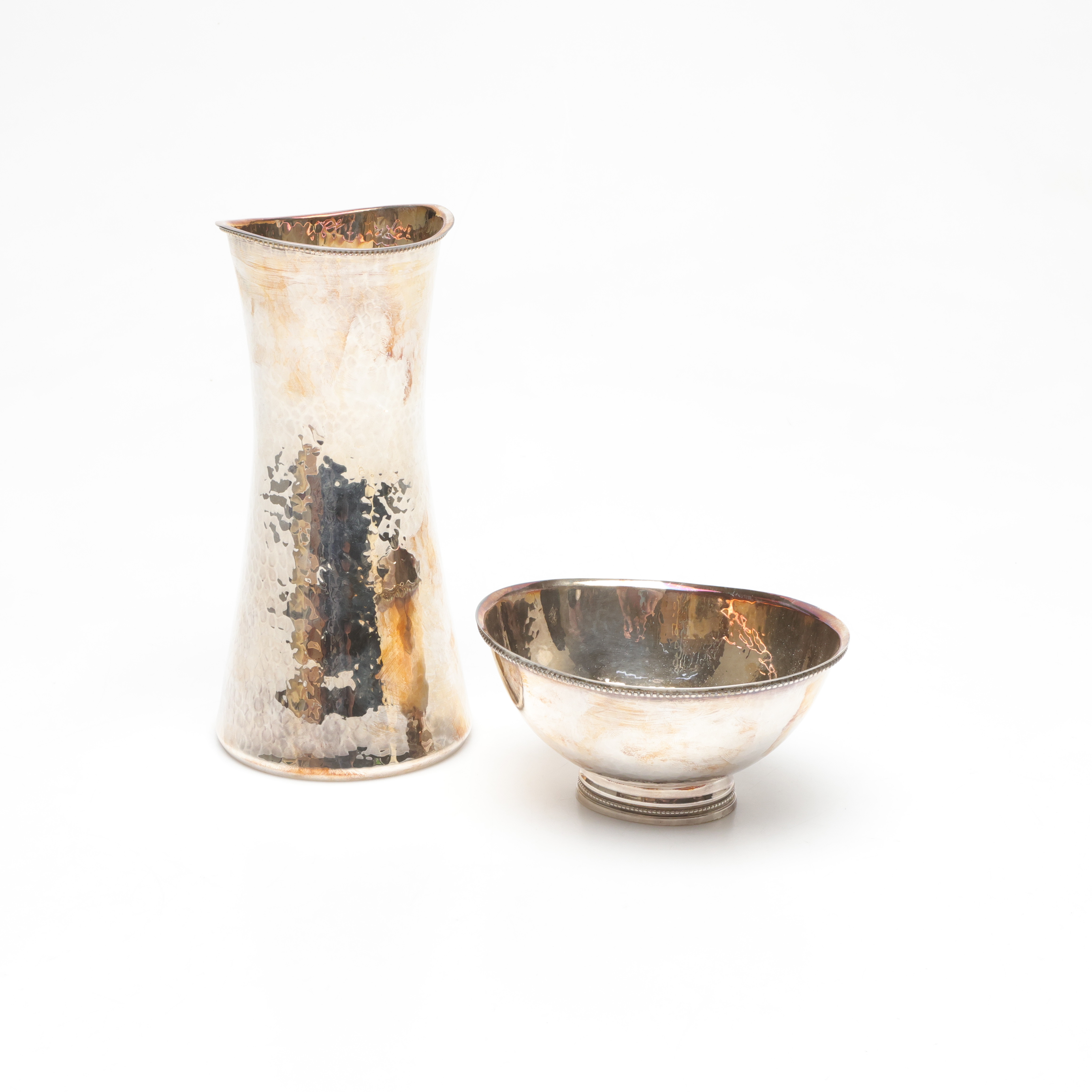 ERIC LÖFMAN. VAS samt SKÅL, silver, totalvikt ca 440 g.