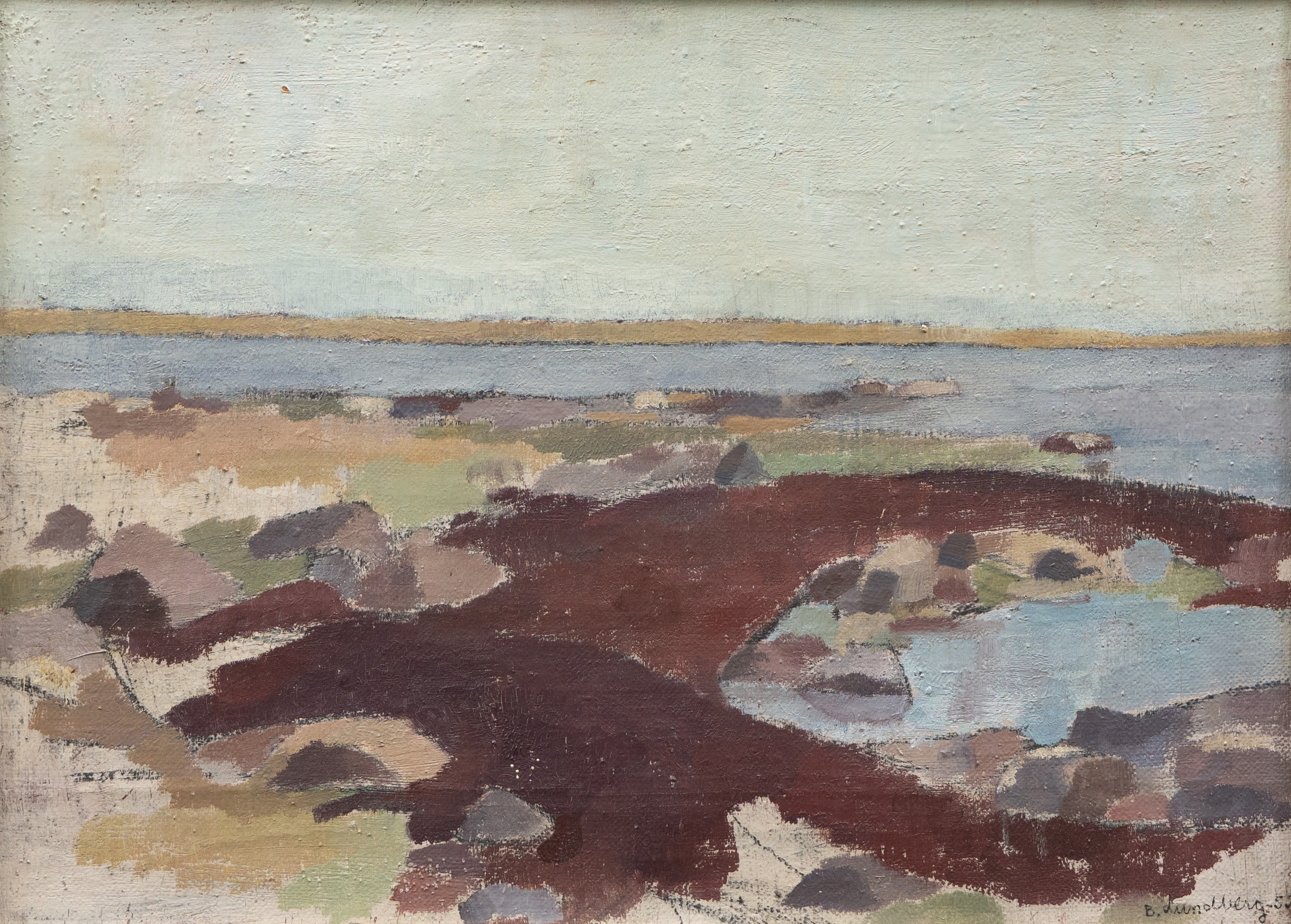 BERTIL  LUNDBERG. Motiv från Gotland, olja på duk, signerad och daterad -55.