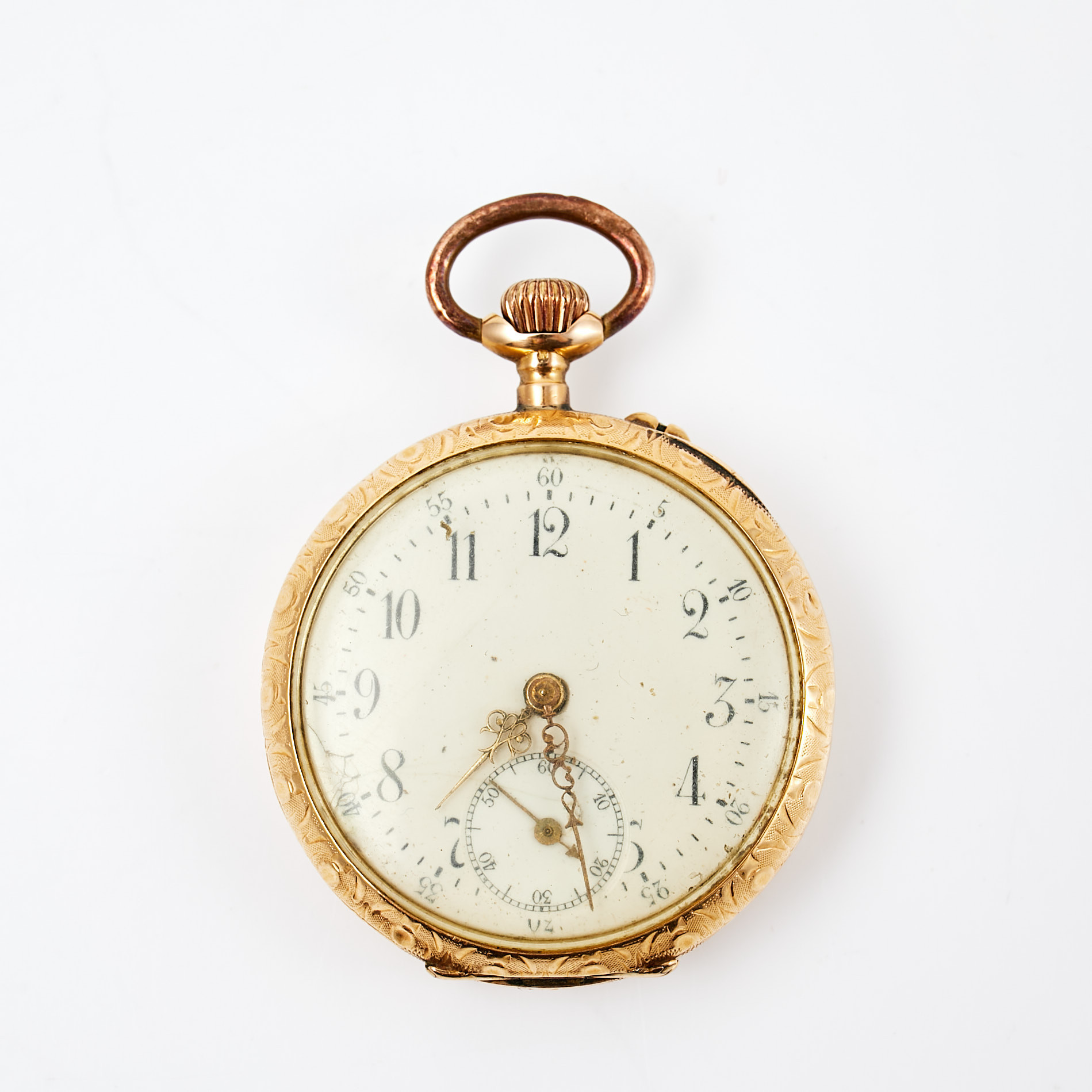 FICKUR, yttre boett i 18 k guld, inre lock metall, ca 35 mm, 1900-talets första hälft.