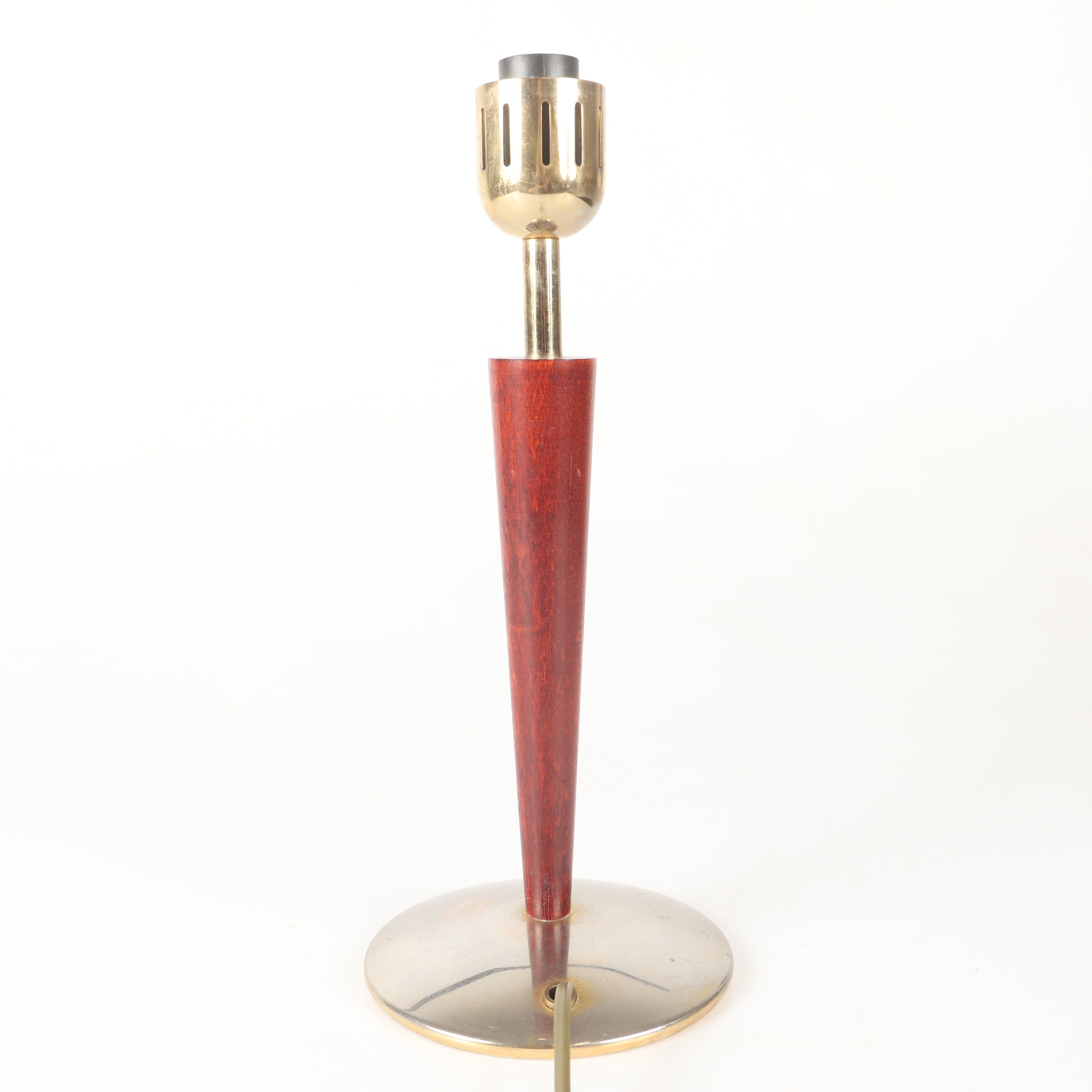 BORDSLAMPA, trä/metall, 1900-talets andra hälft.