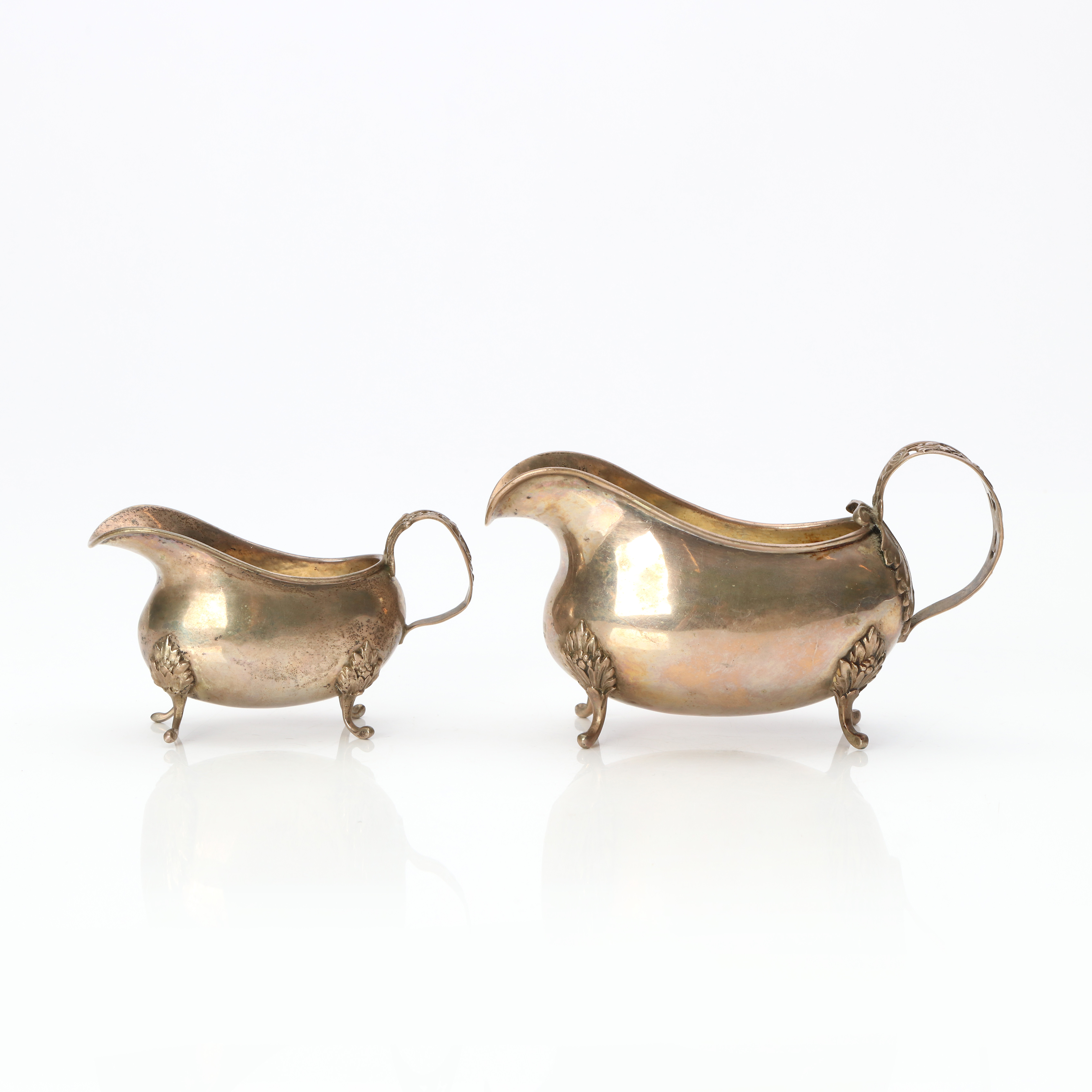 CARL HOFF, SÅKANNOR, TVÅ ST. Silver. Helsingborg. Vikt ca 280 gram.