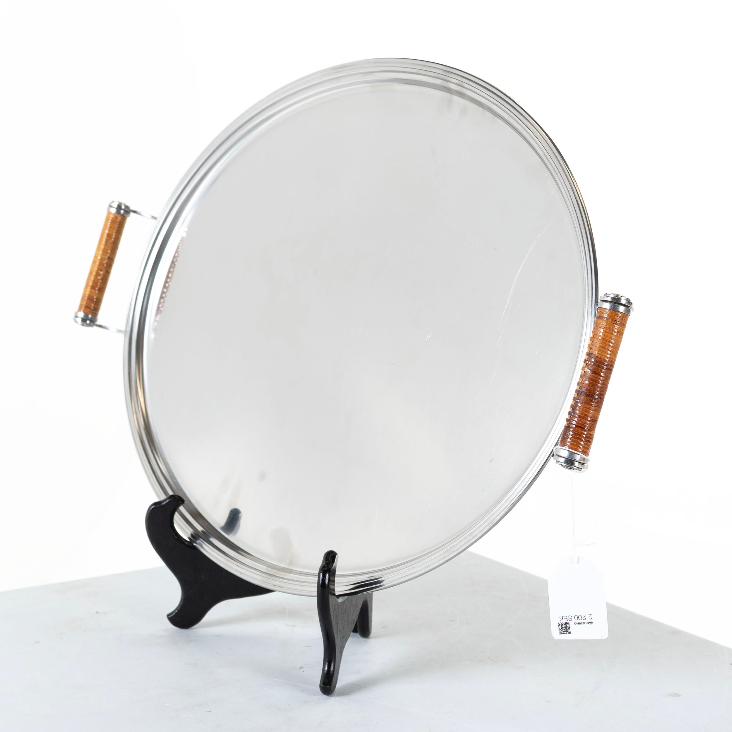 FOLKE ARSTRÖM. Serveringsbricka, rostfritt stål, Gense, 1940-tal.