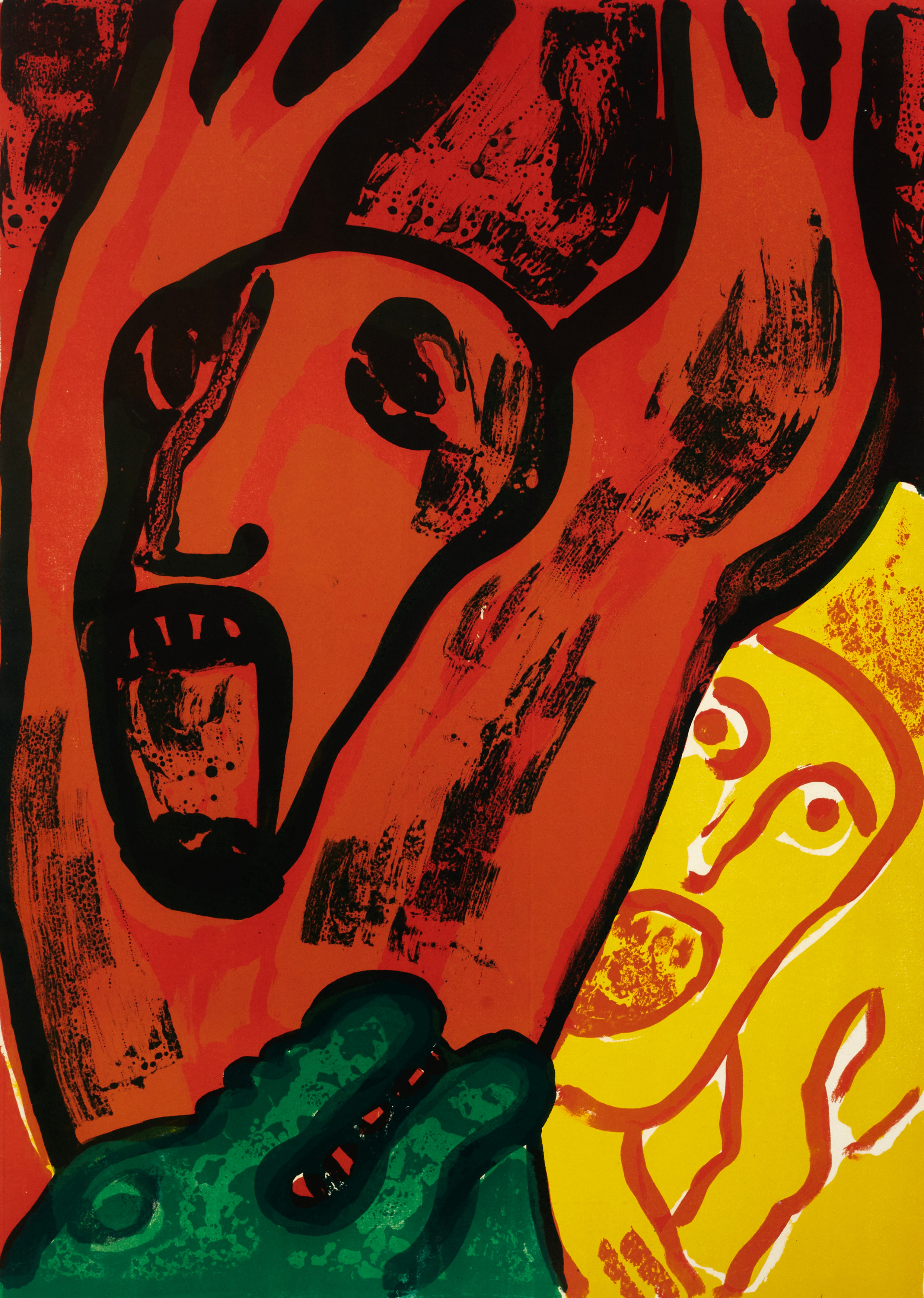 BENGT LINDSTRÖM (1925-2008). Figurkomposition, signerad och numrerad 1/100, färglitografi.