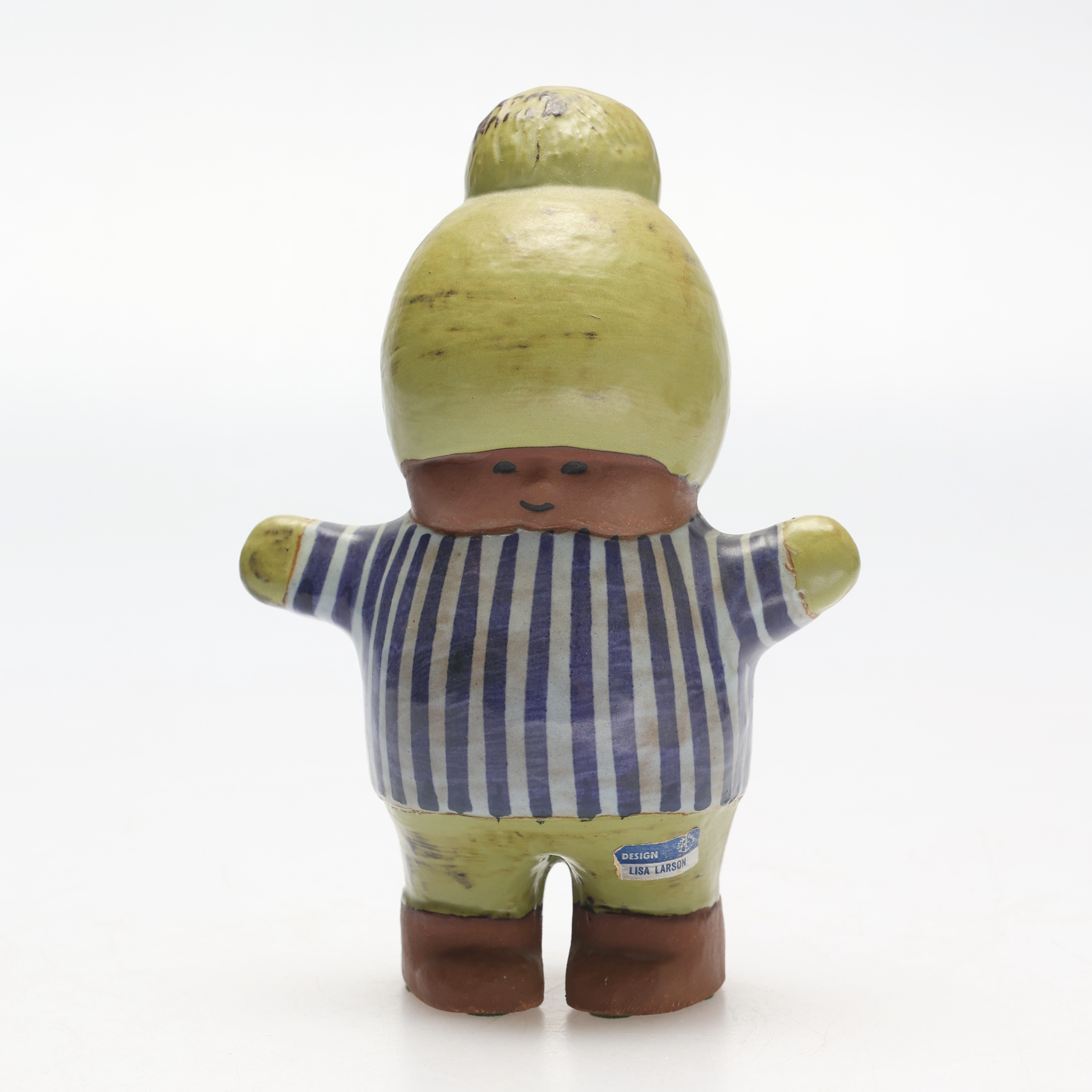 LISA LARSON. "Kalle", ur serien Larsons ungar, stengods, Gustavsberg, målad och delvis glaserad.