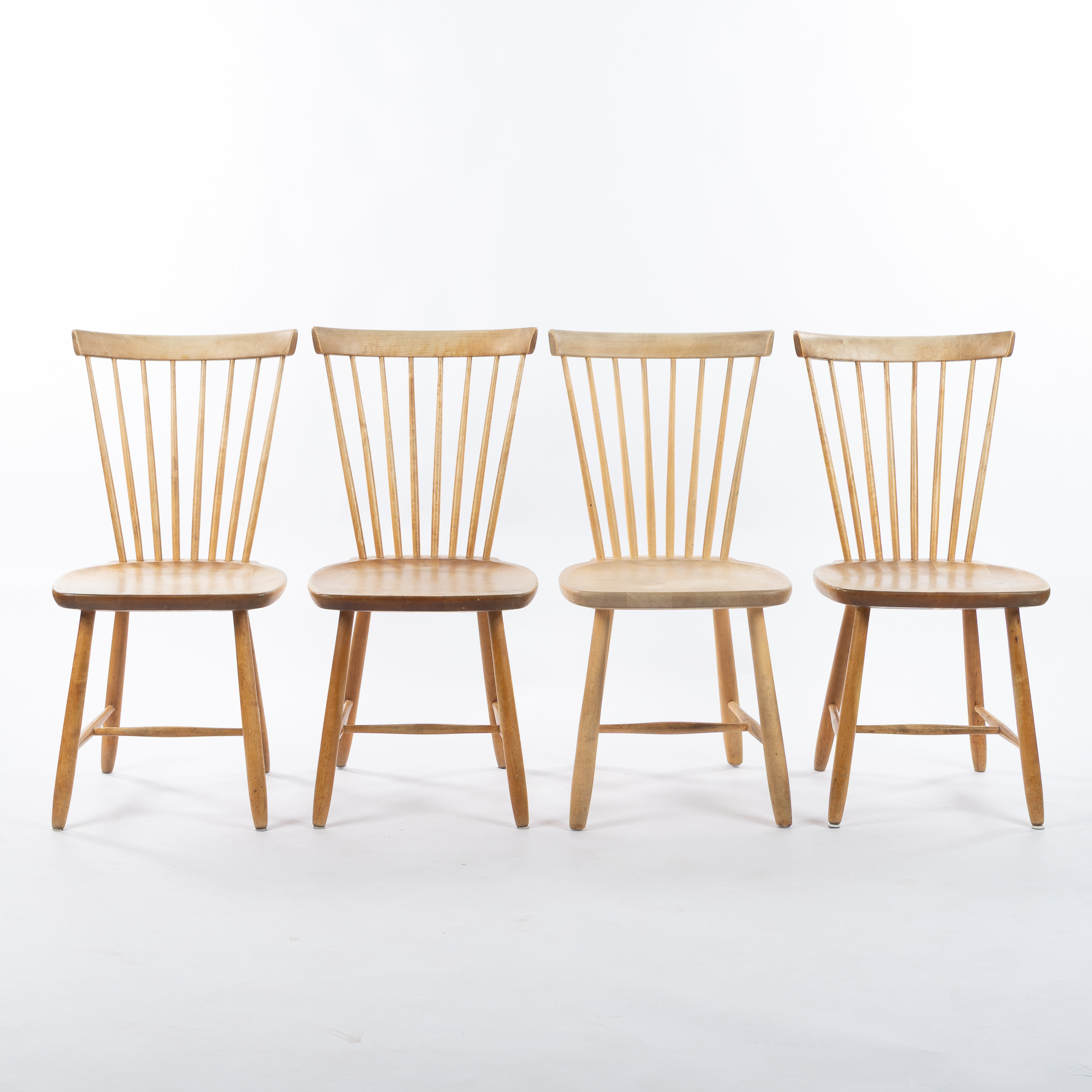 CARL MALMSTEN. Stolar, "Lilla Åland", 4 stycken, björk, formgiven 1942.