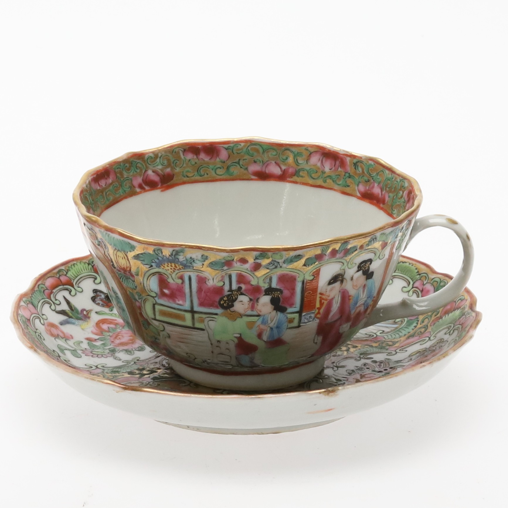 Kopp med fat, famille rose, Guangxu, 1875-1908, Kina.