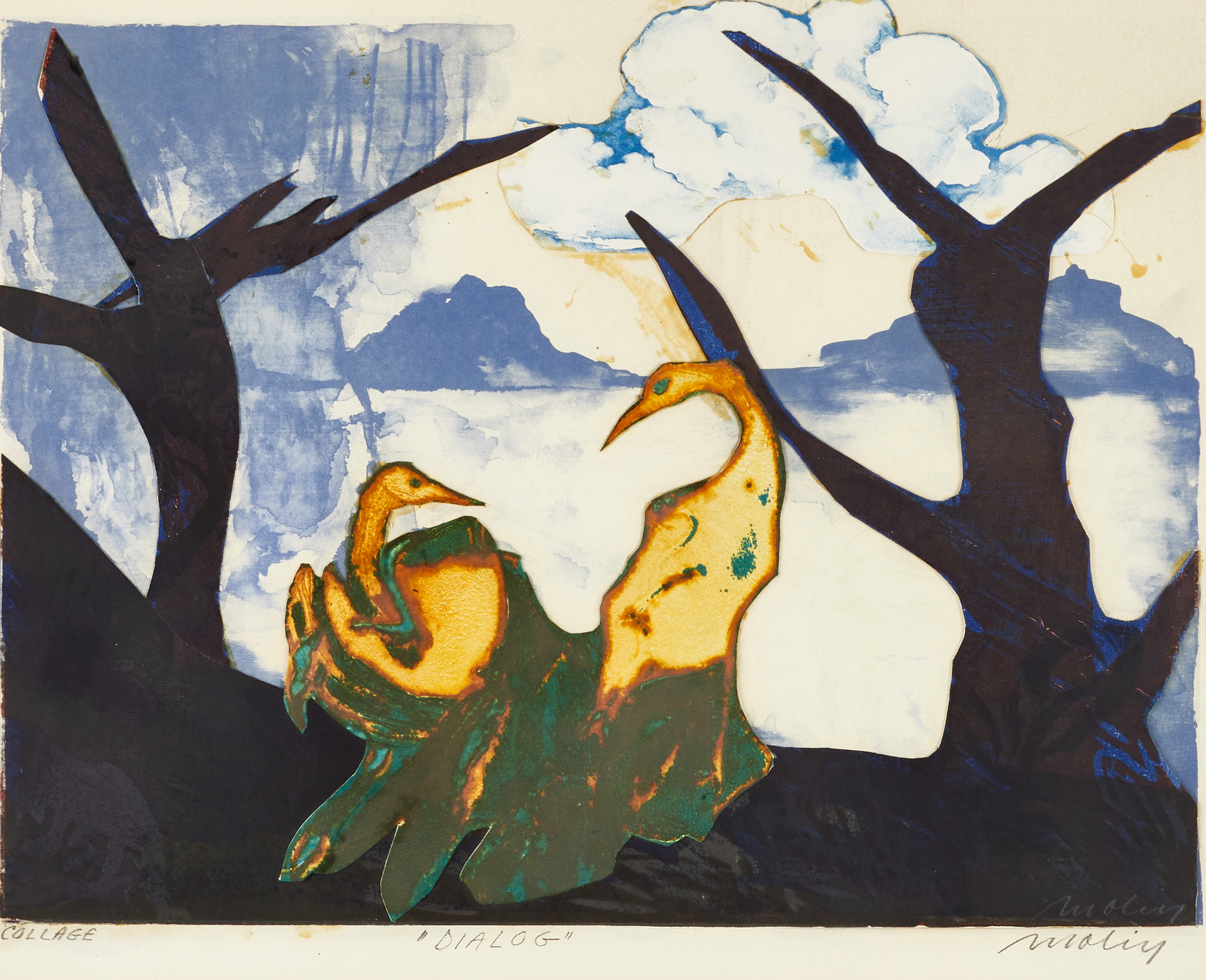 BRITA MOLIN (1919-2008), "Dialog", signerad, collage.