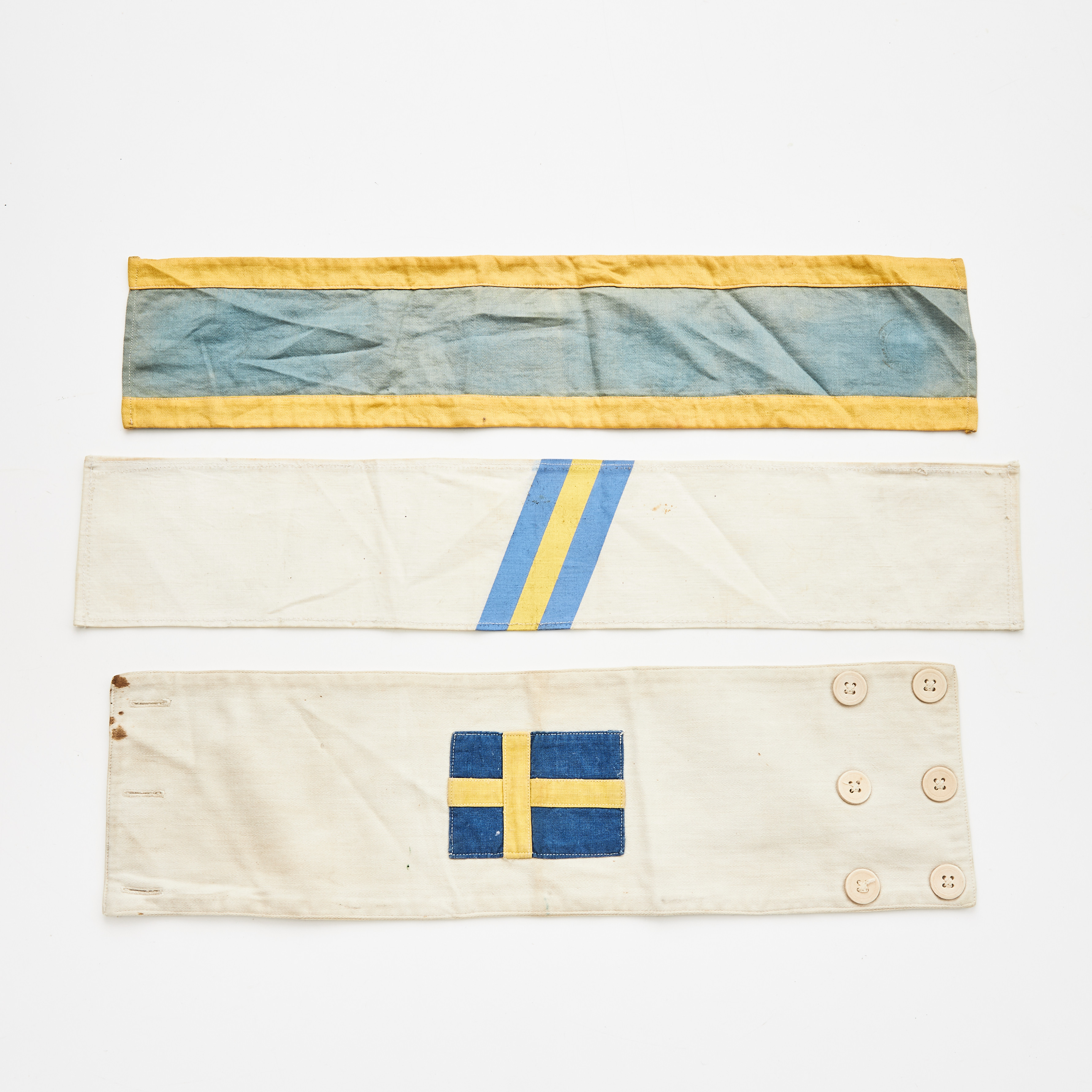 ARMBINDLAR, 3 st, svenska, Svenska brigaden, Finlands frihetskrig, 1918 (2 st), Svenska frivilligkåren, Vinterkriget, 1939 (1).