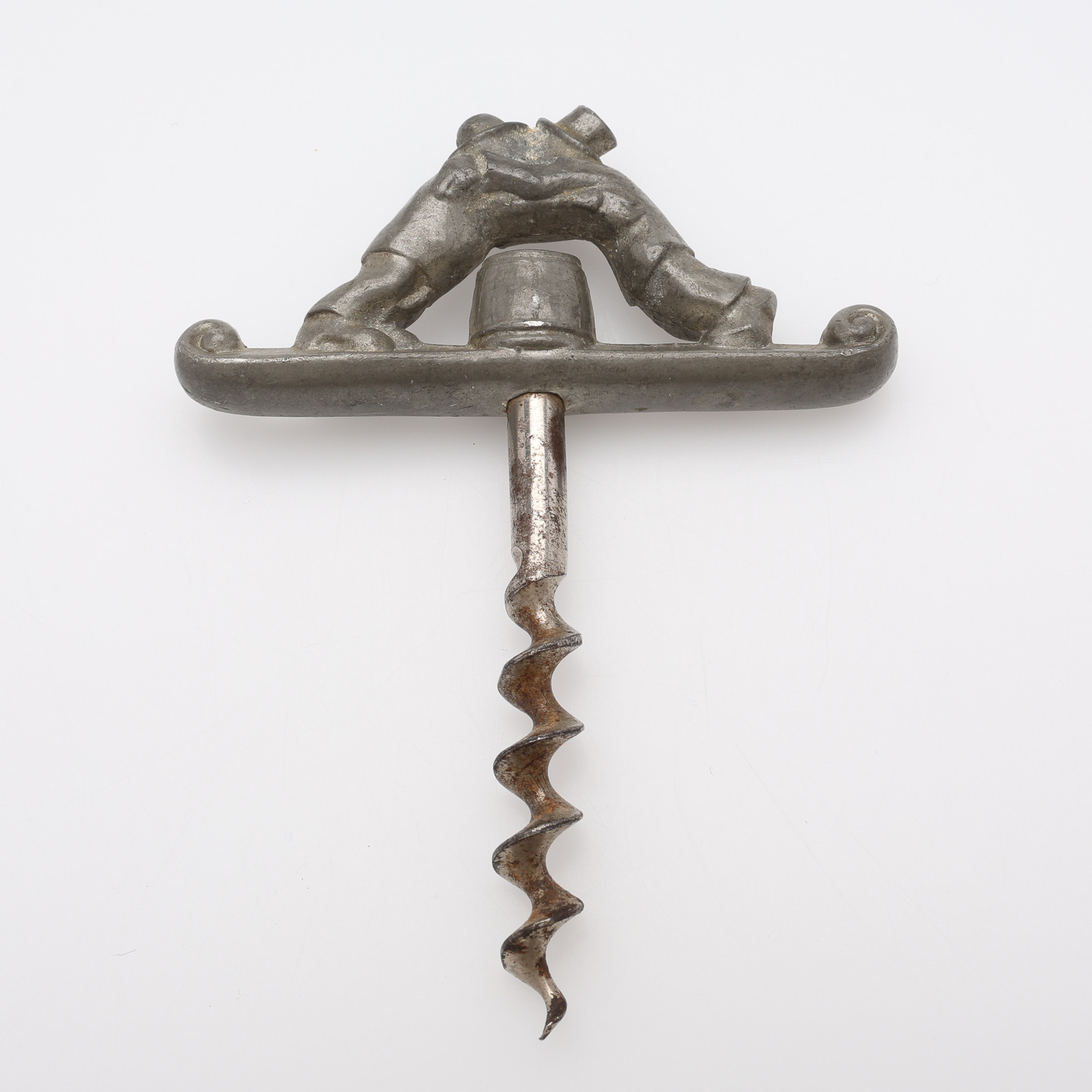 EN SVENSK HUMORISTISK KORKSKRUV, TENN OCH STÅL, 1930-tal.