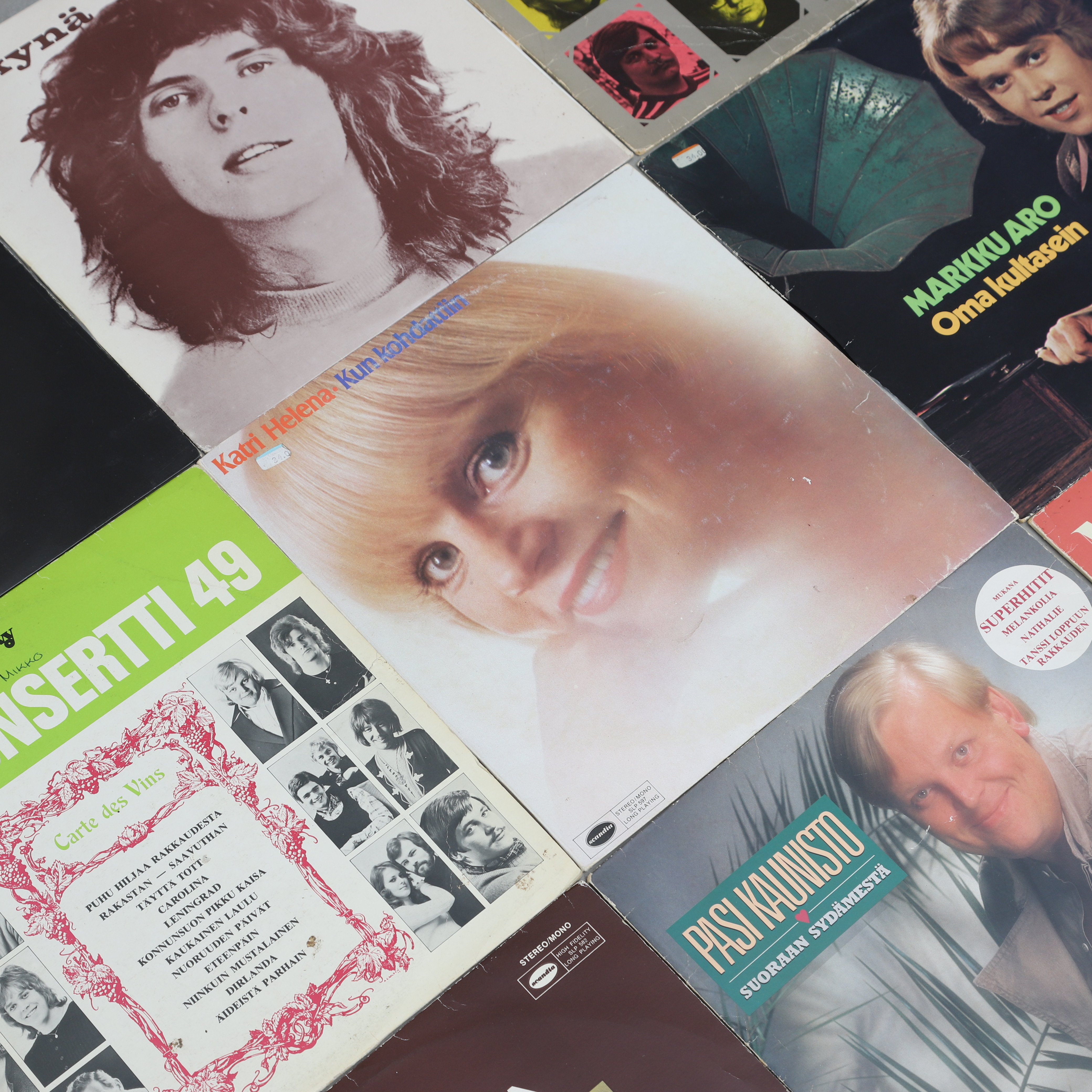 VINYLSKIVOR, 16 st, finska artister, b.la. Isokynä Lindholm/Jukka Tolonen.