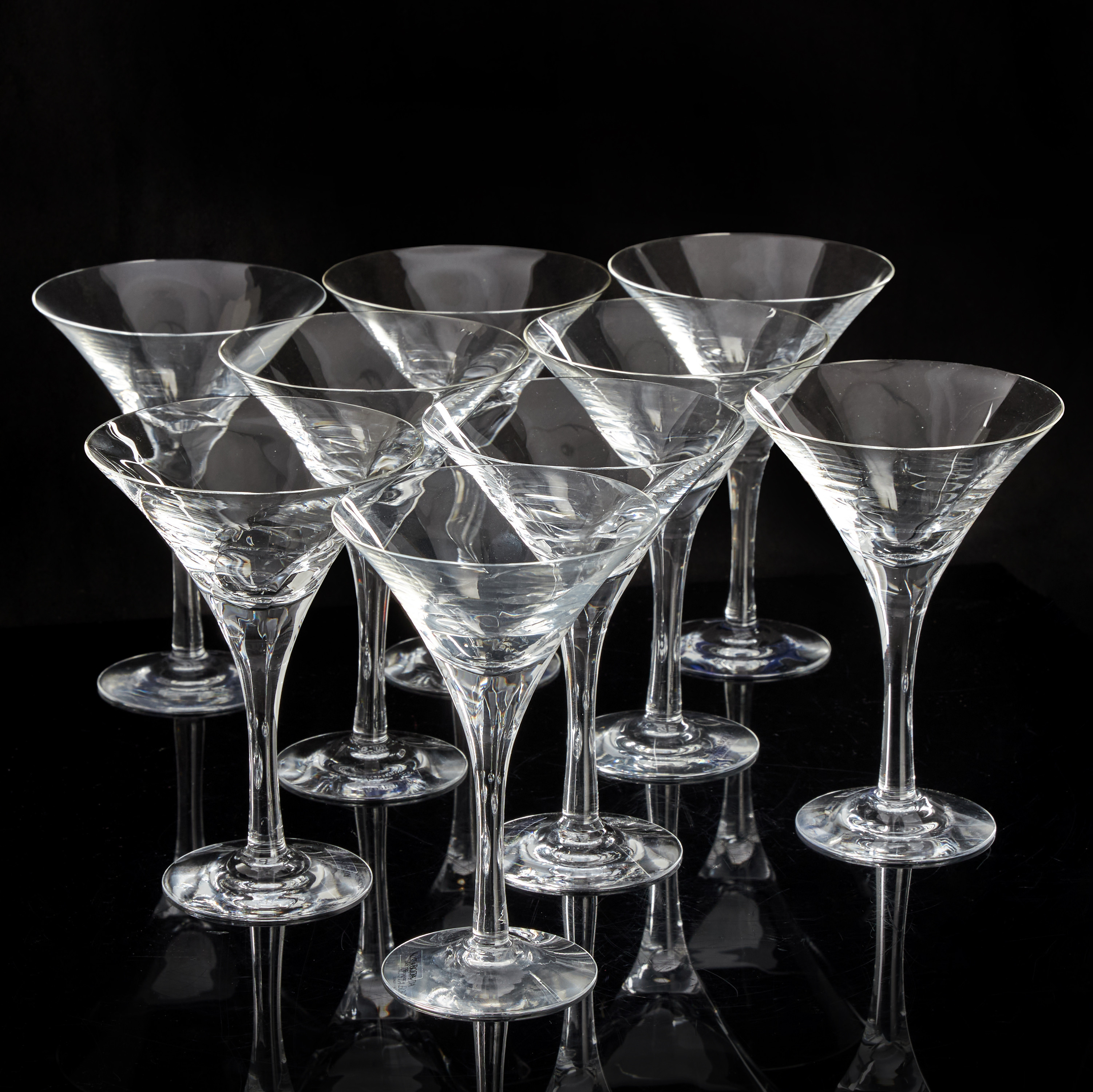 BERTIL VALLIEN. Martiniglas, 9 st, "Chateau", Kosta Boda.