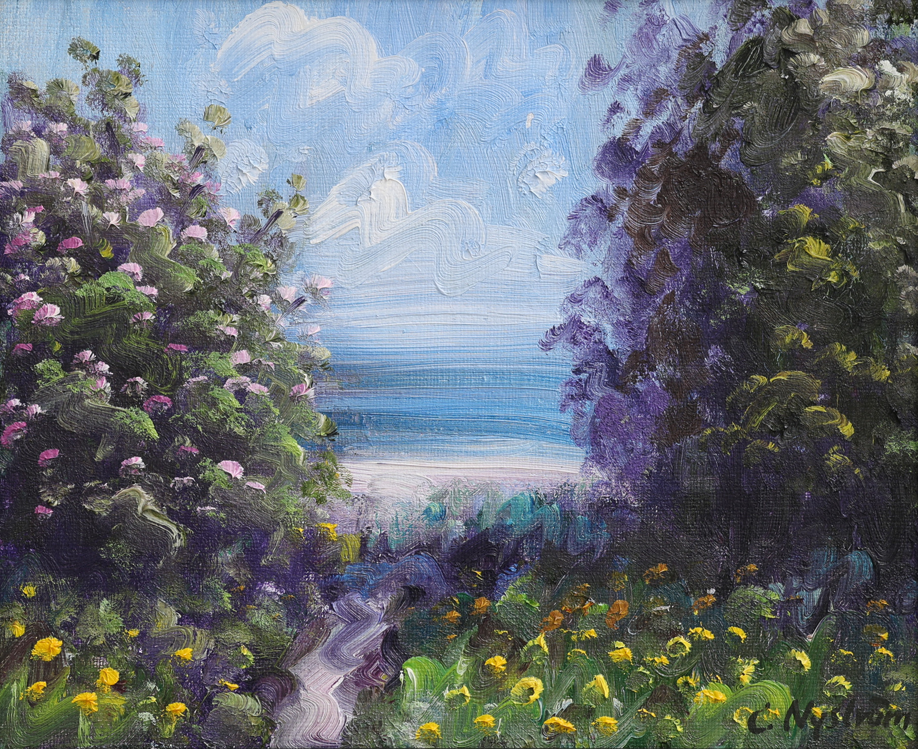 CONNY NYSTRÖM (1943-). OLJA PÅ DUK, "MOT HAVET", SIGNERAD & DATERAD - 94.