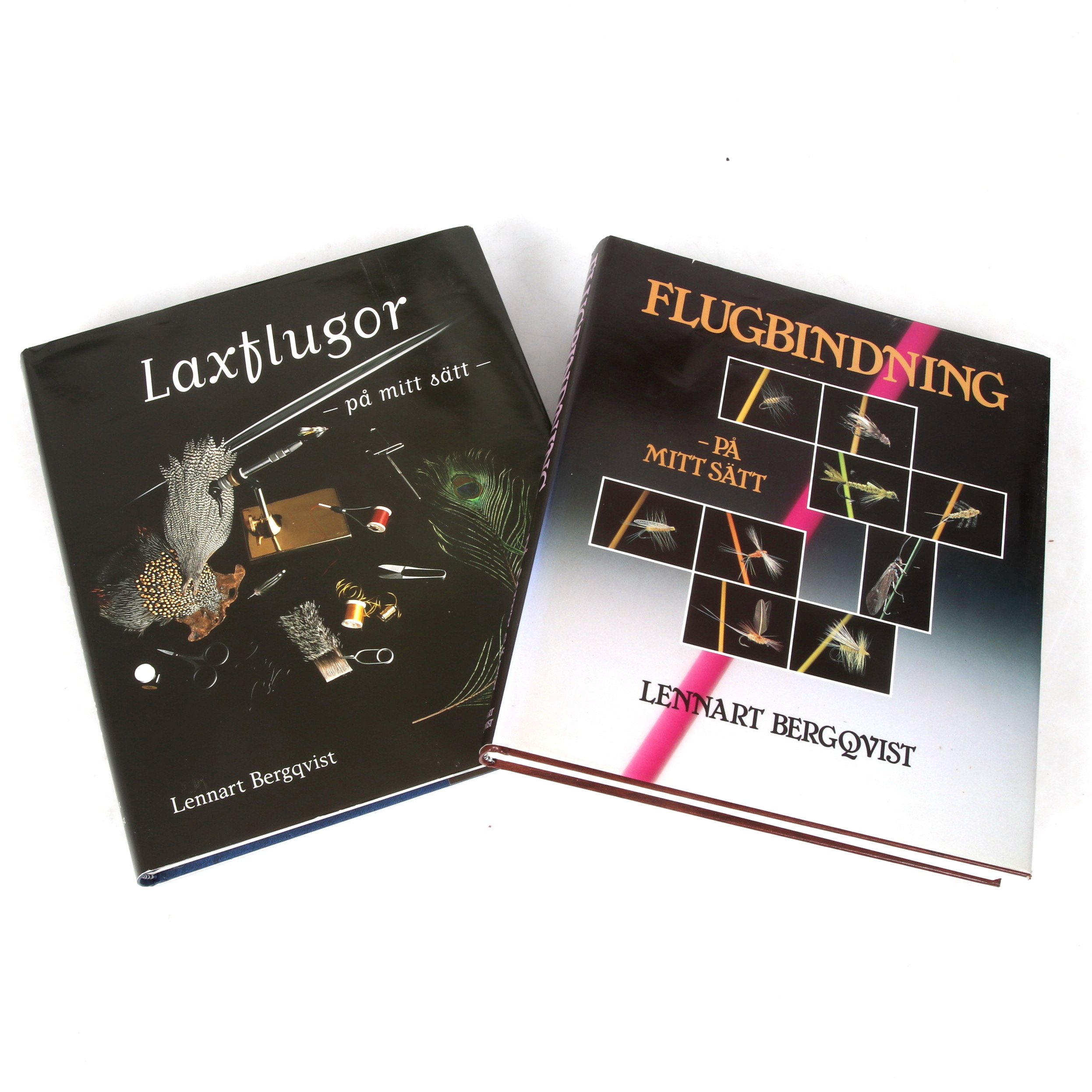 LENNART BERGQVIST. Böcker, 2st, "Flugbindning på mitt sätt" samt "Laxflugor", 1:a utgåvor, 1986 samt 1996.