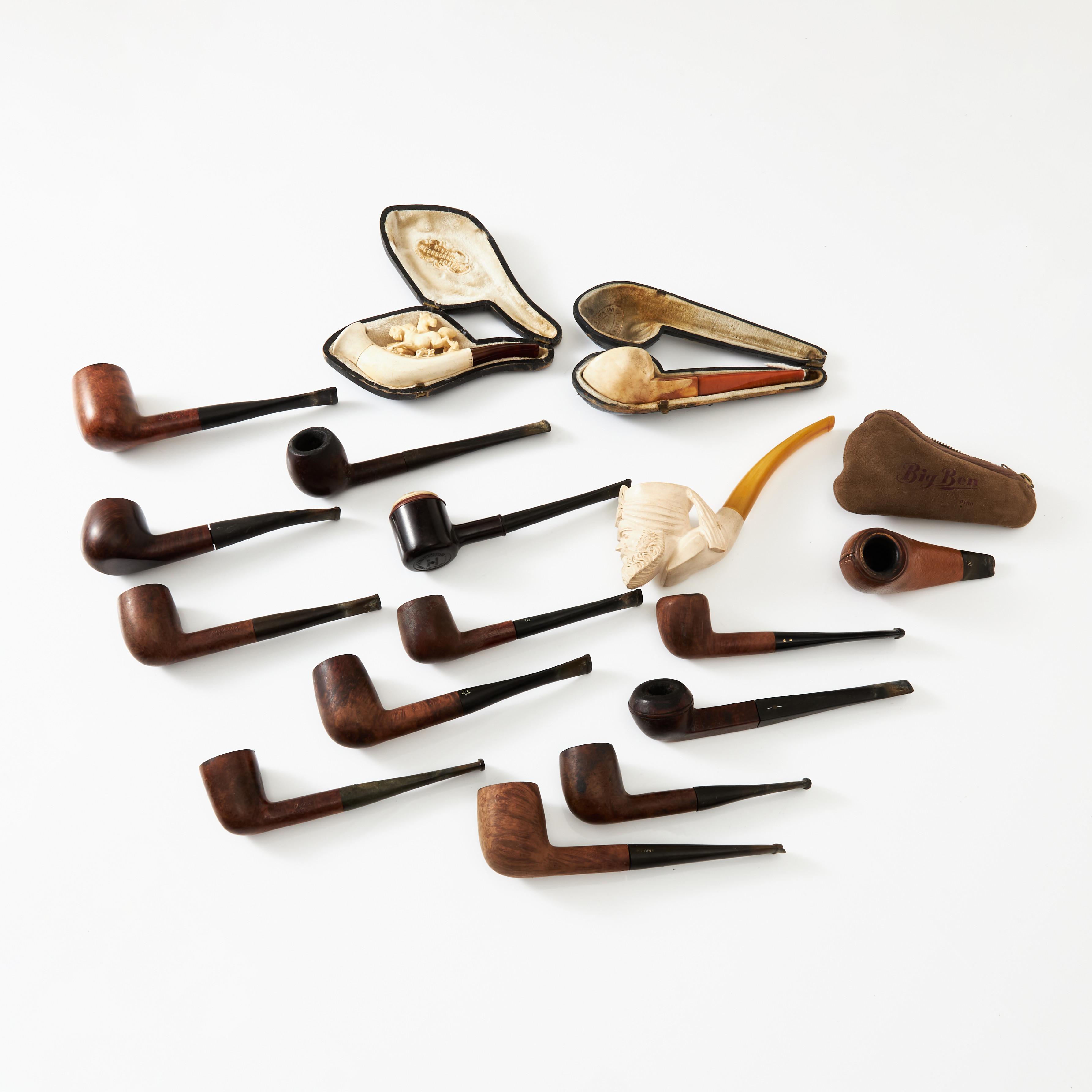 PIPOR, 13+3 st, 18/1900-tal, olika tillverkare, bla Orlik och Lillehammer.