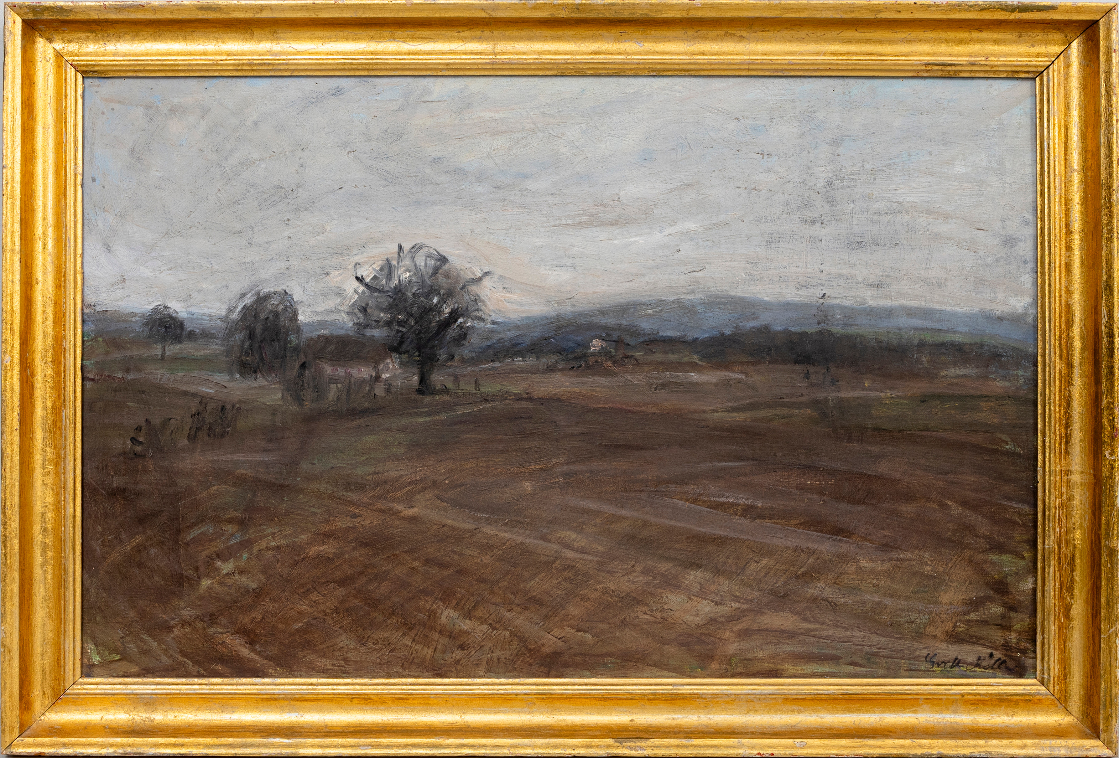 GRETE MÖLLER. Landskapsvy, olja på duk, signerad, Danmark.