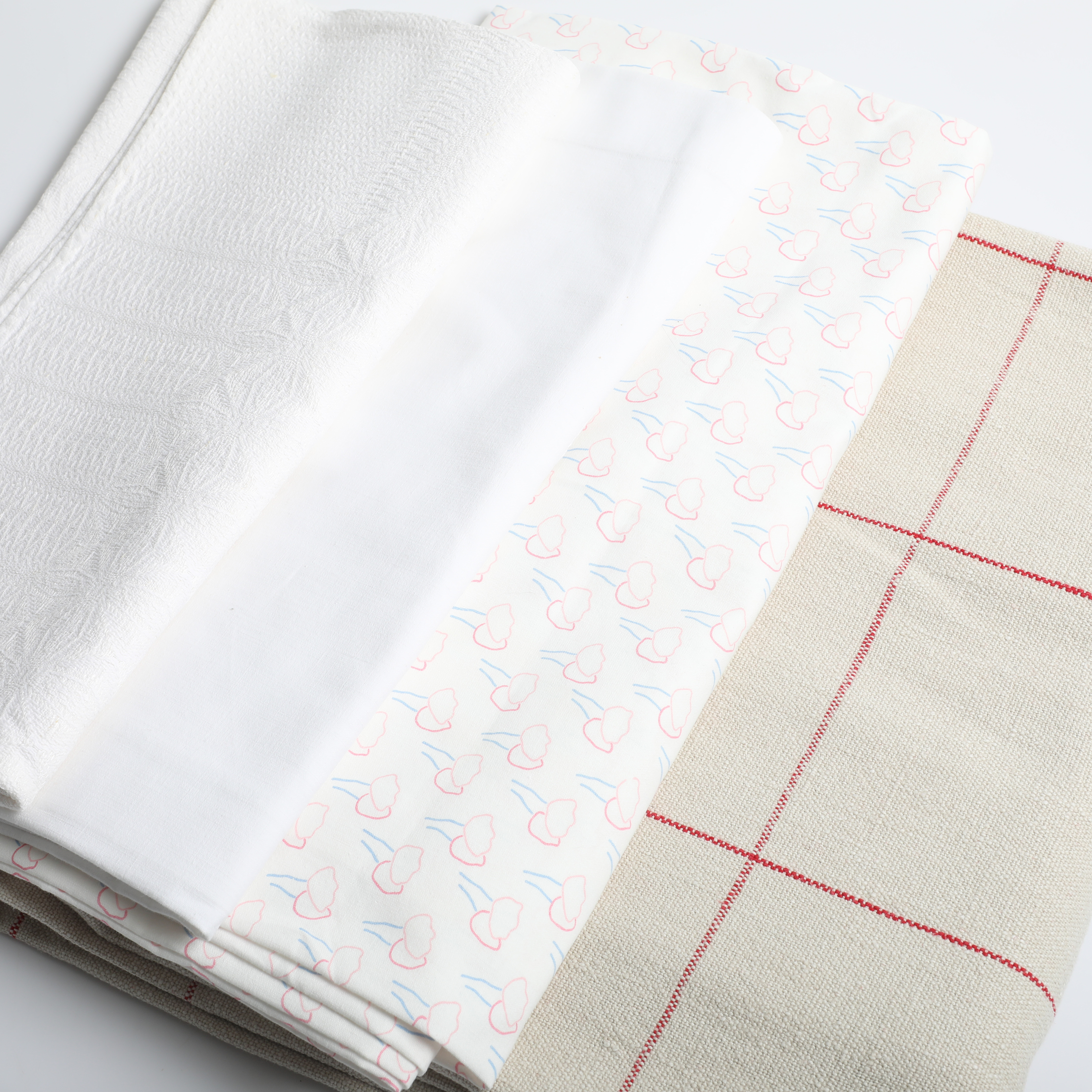 DUKAR, 4 stycken, linne/bomull, 1900-tal.