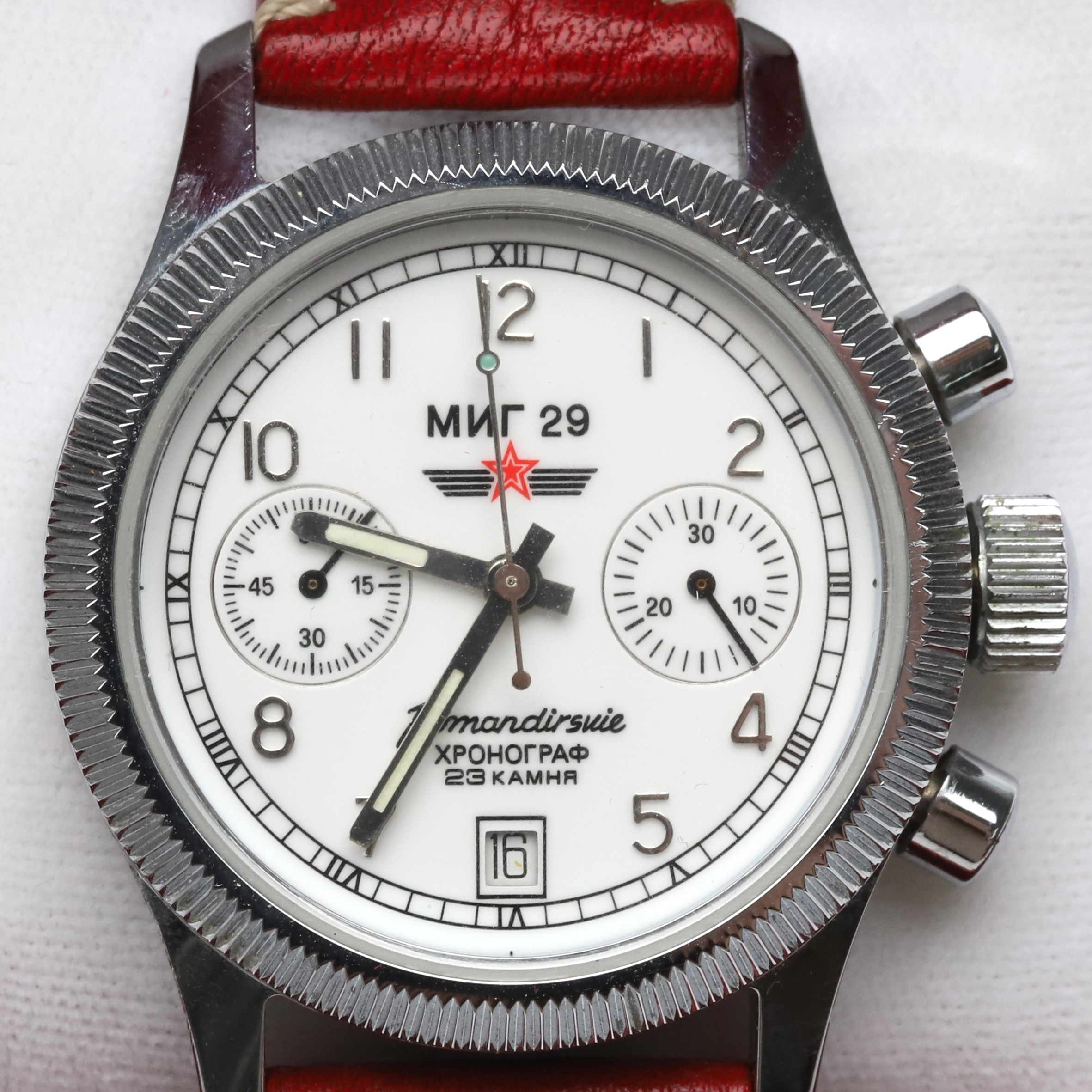 ARMBANDSUR. Poljot Chronograph MIG 29, 23 jewels, automatisk, -1999.