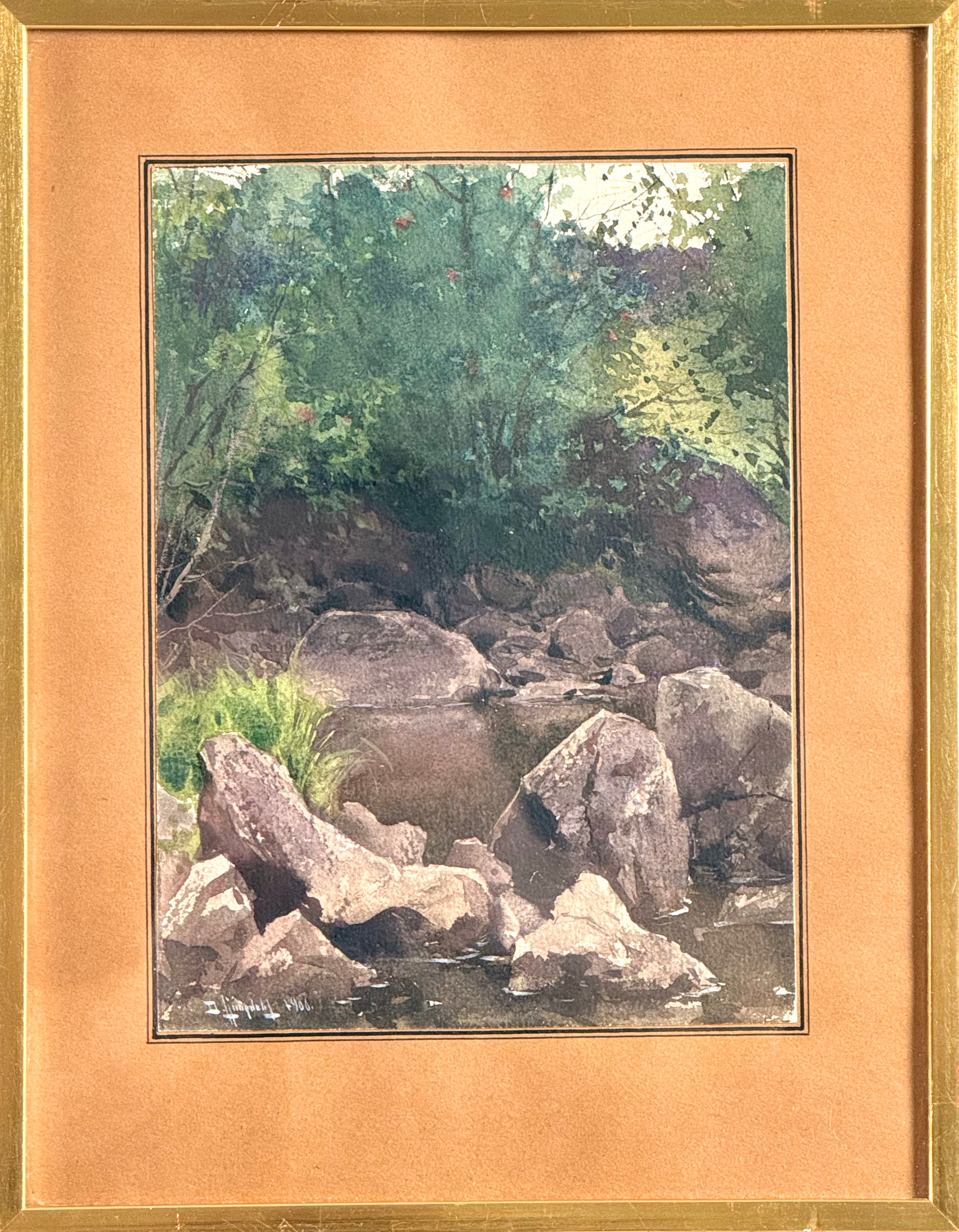 DAVID LJUNGDAHL (1870-1940). Skogsvy, akvarell, signerad och daterad 1906.