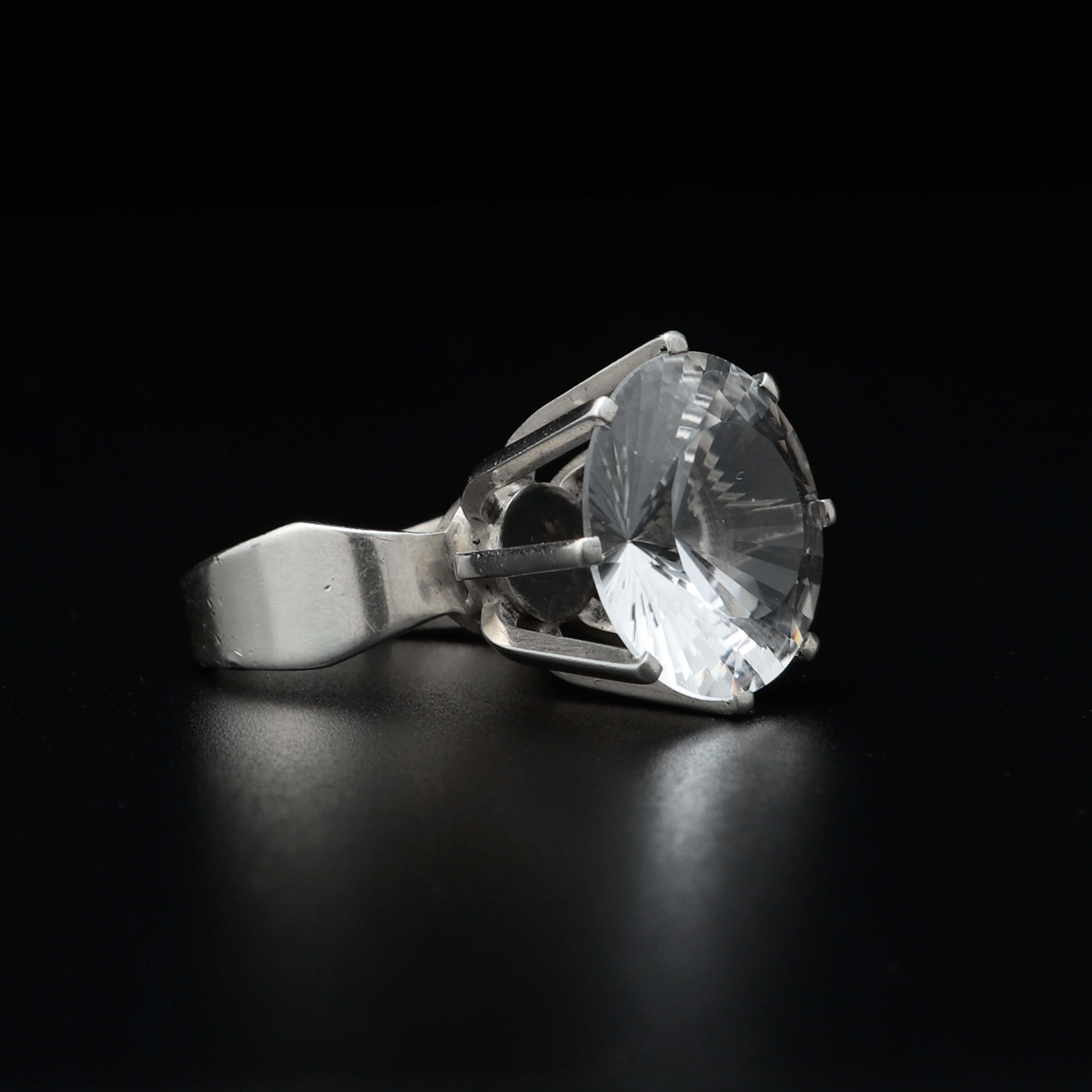 GÖSTA ROSIN. Ring, silver, bergkristall, Stockholm, 1966.