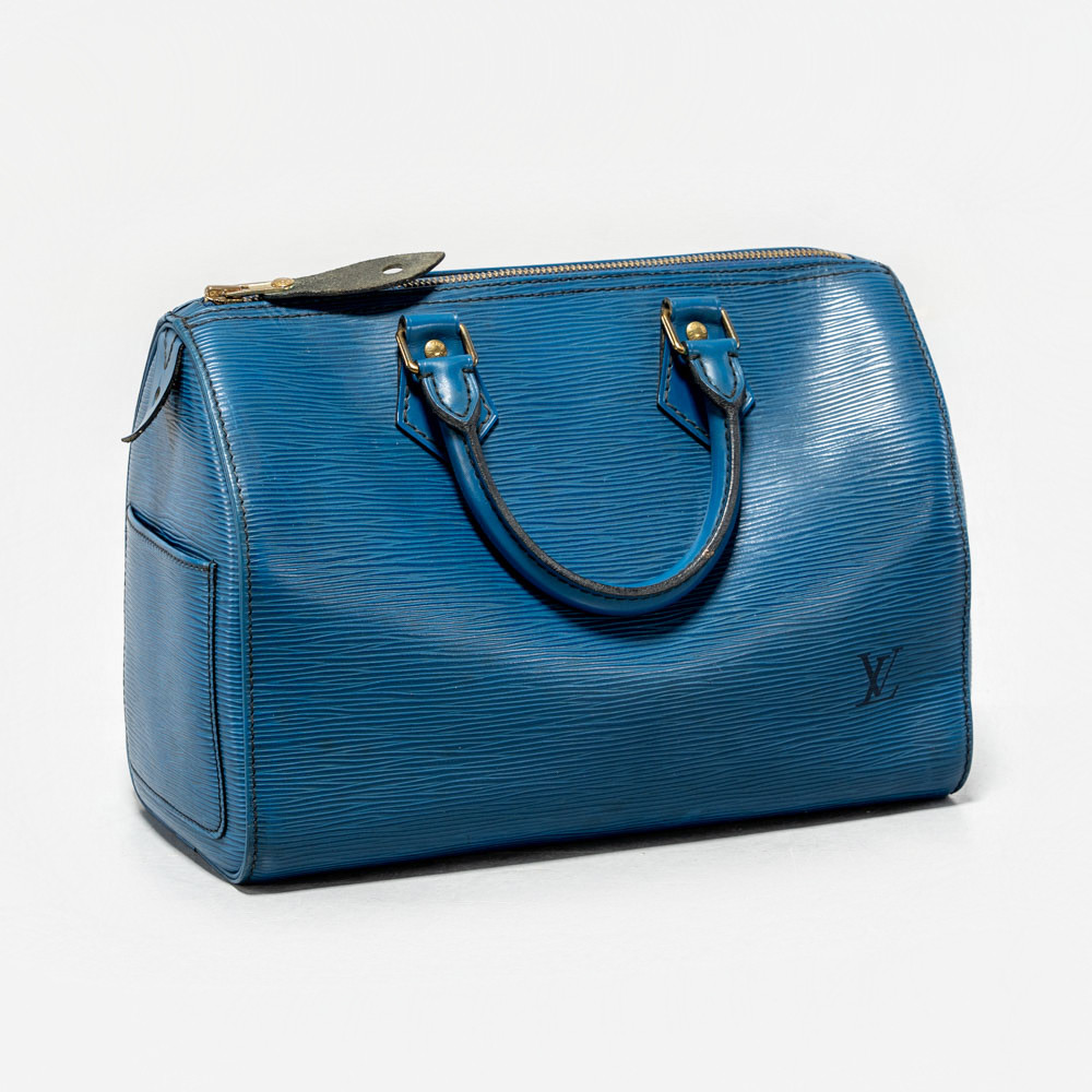 LOUIS VUITTON. Väska, "Speedy 25 EPI Blue", 1991.