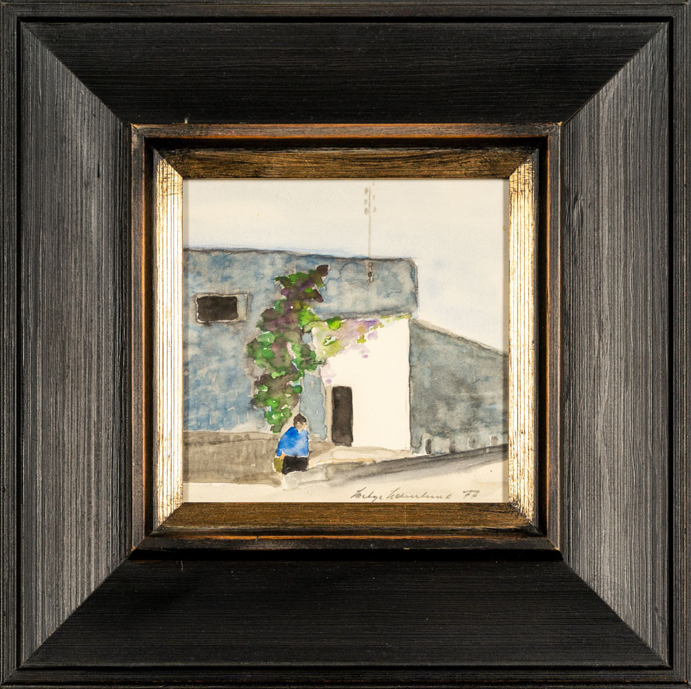 HELGE HOLMLUND. Akvarell på papper.