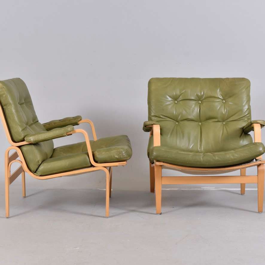 BRUNO MATHSSON. Fåtöljer, ett par, "Ingrid" Dux.