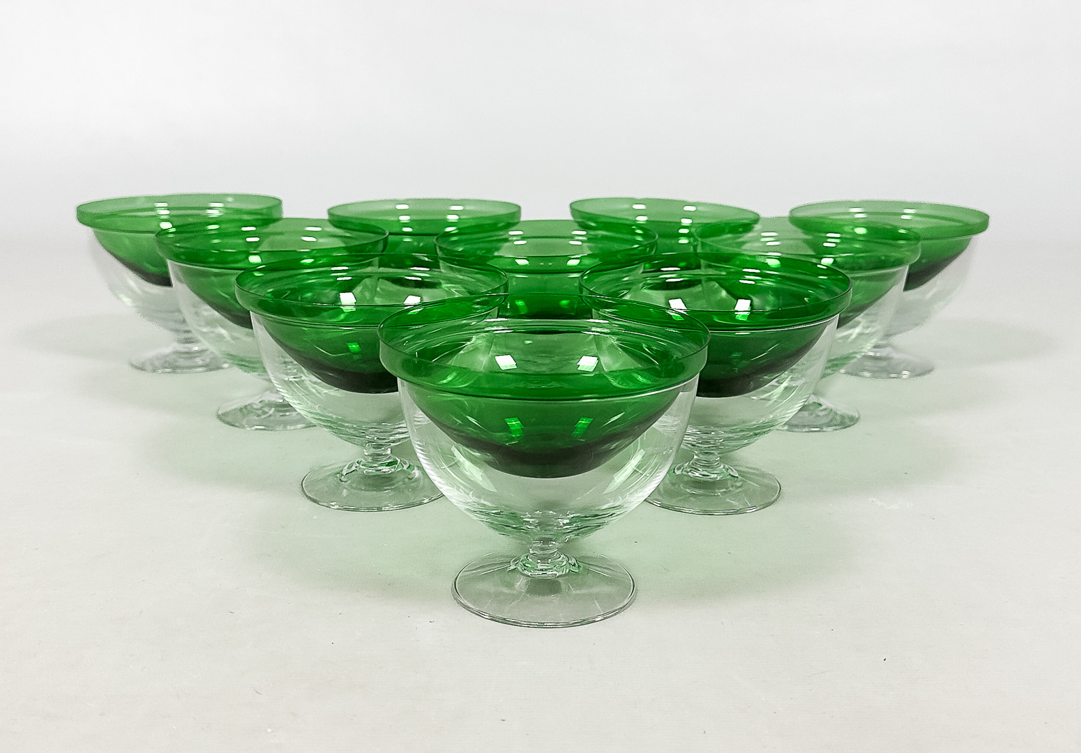 RÄKSKÅLAR, glas, 10 st, troligen Orrefors.